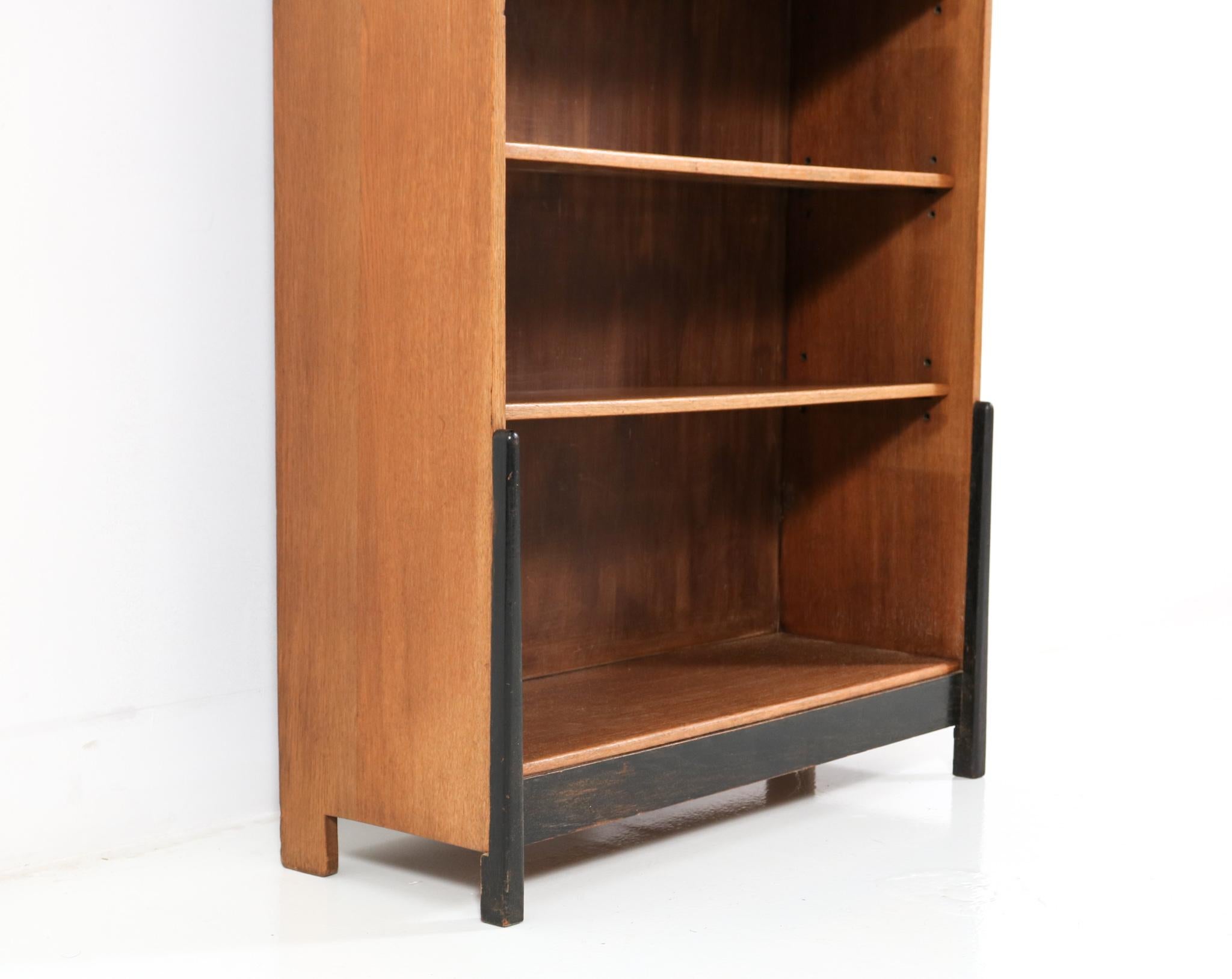 Oak Art Deco Amsterdamse School Open Bookcase by Willem Penaat for Metz & Co. 2