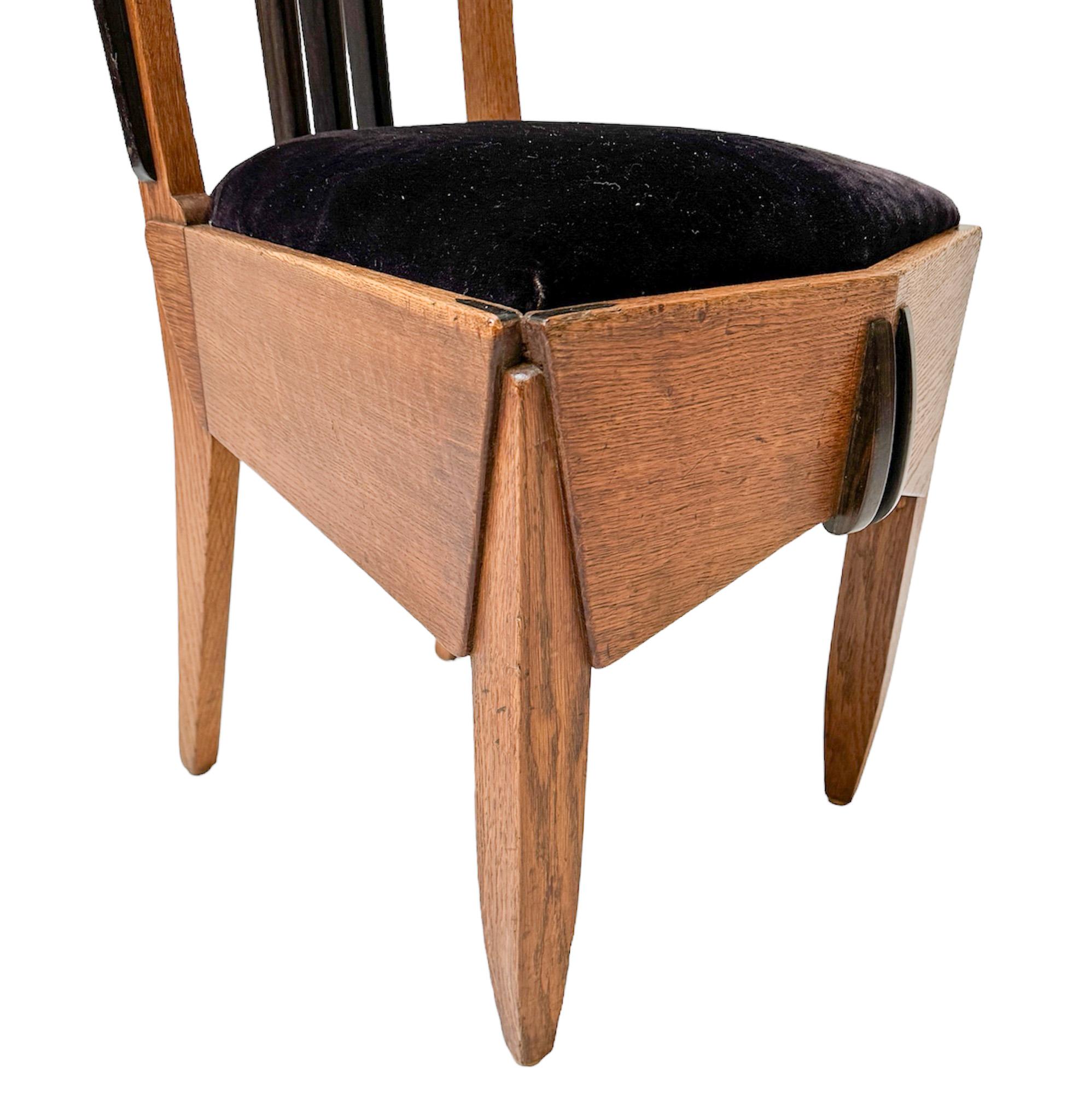 Oak Art Deco Amsterdamse School Side Chair by Hildo Krop, 1920s For Sale 2