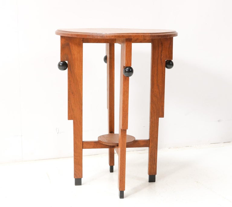Oak Art Deco Amsterdamse School Side Table, 1920s For Sale at 1stDibs