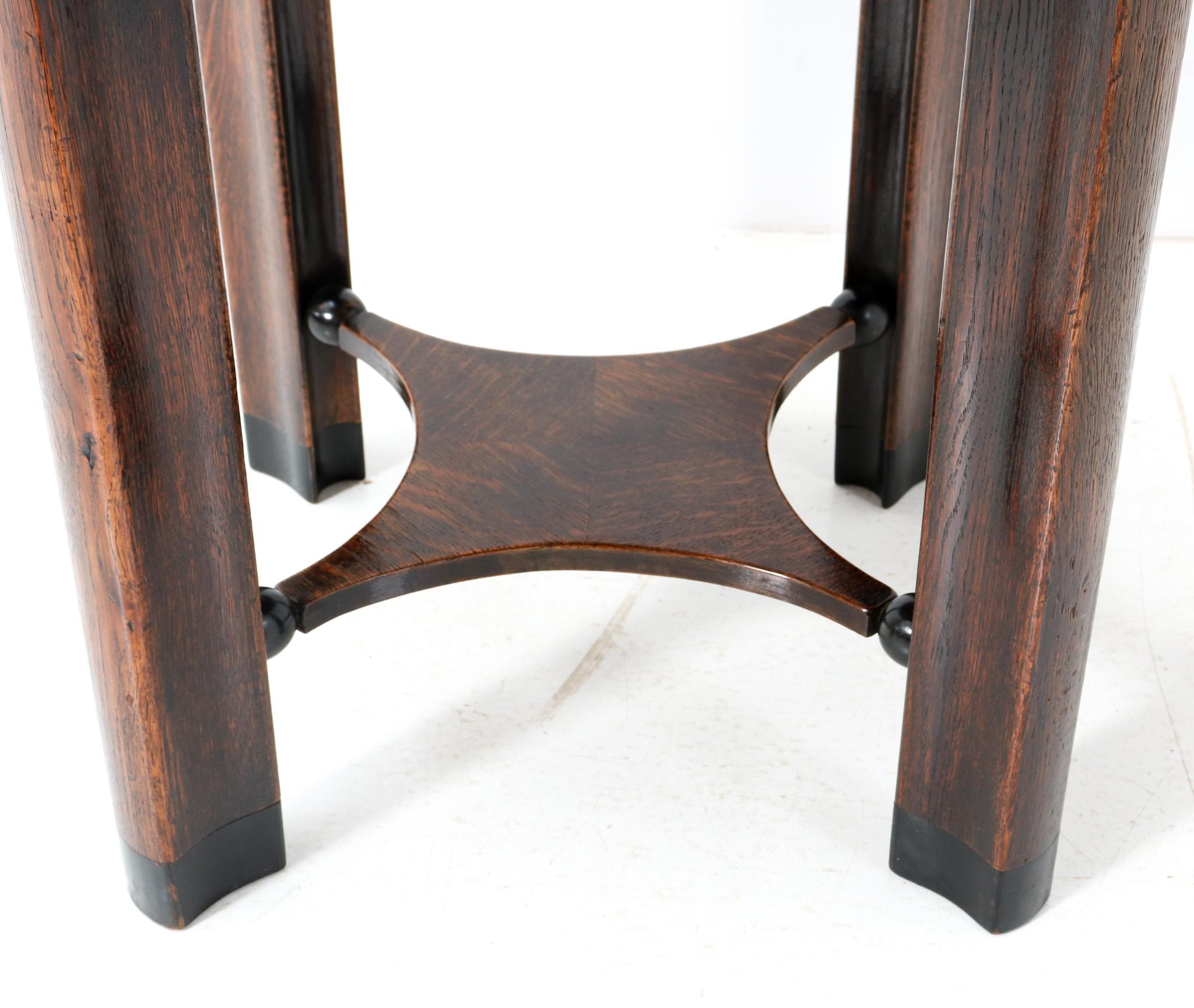 Oak Art Deco Amsterdamse School Side Table by Piet Kramer for Randoe, circa 1919 For Sale 5