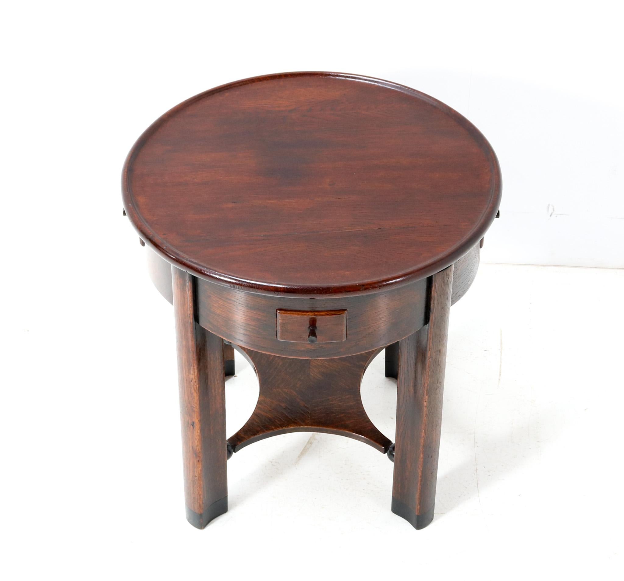 Oak Art Deco Amsterdamse School Side Table by Piet Kramer for Randoe, circa 1919 2
