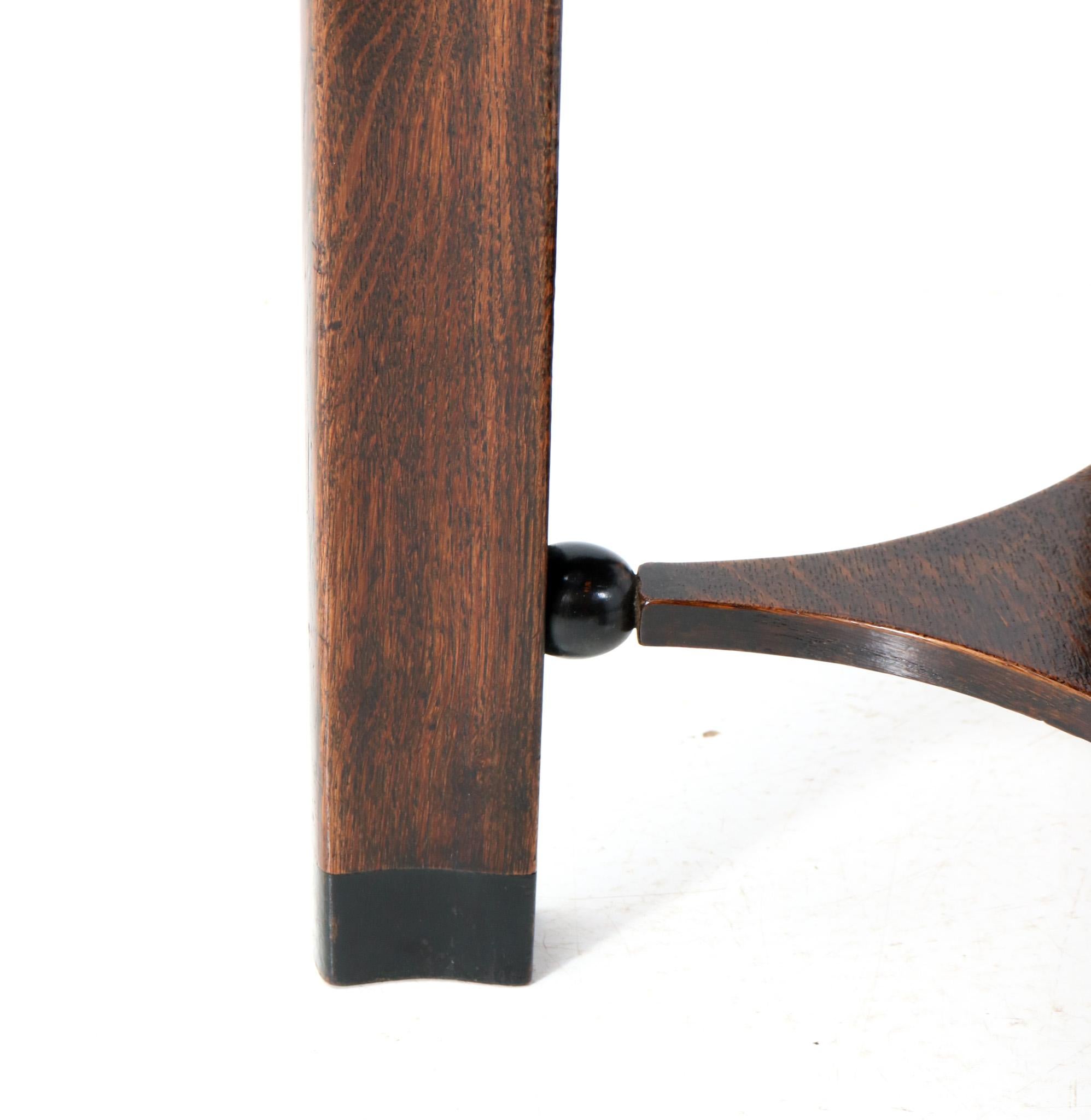 Oak Art Deco Amsterdamse School Side Table by Piet Kramer for Randoe, circa 1919 4