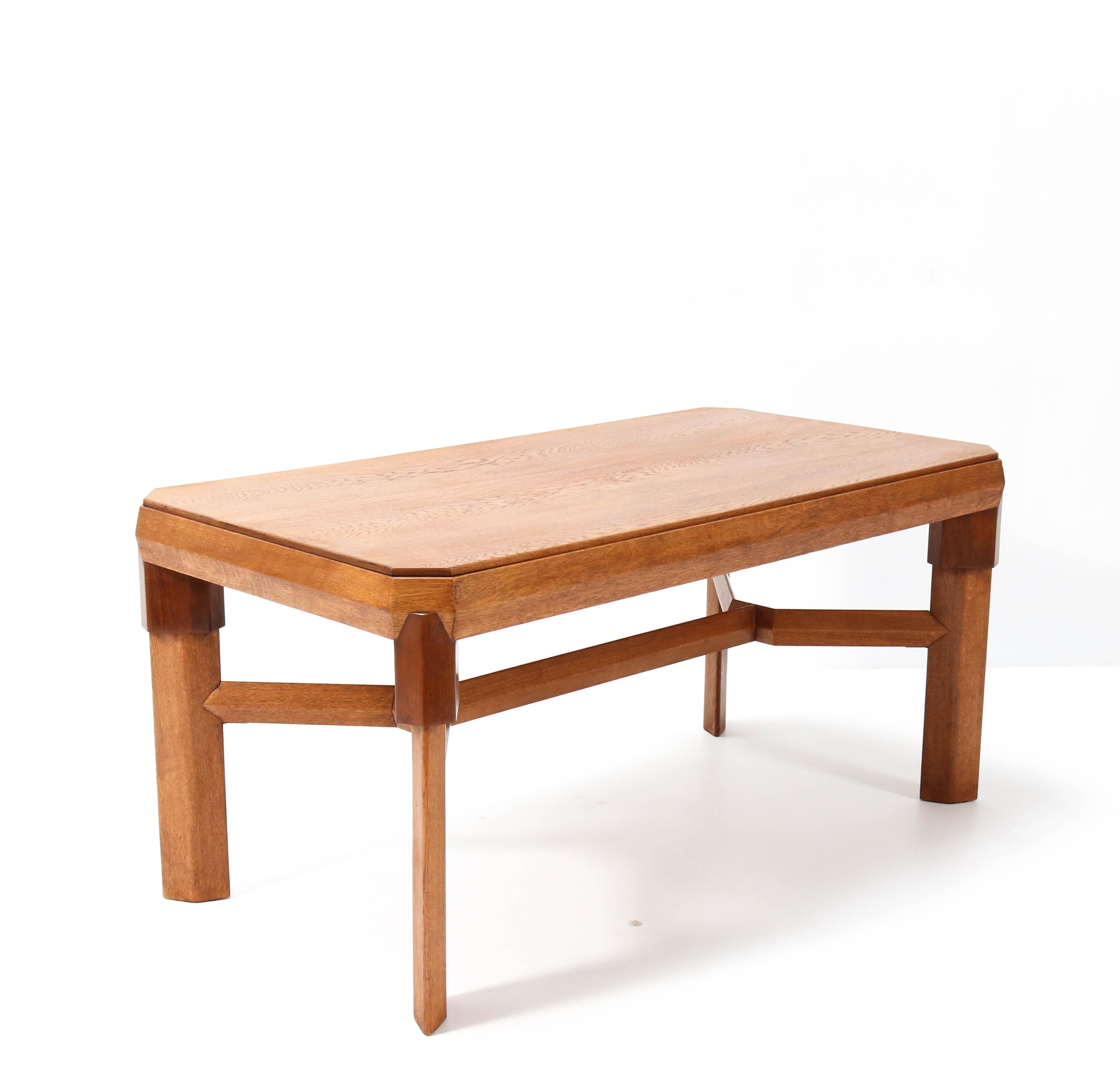 Oak Art Deco Amsterdamse School Table or Writing Table by Willem Retera Wzn 1