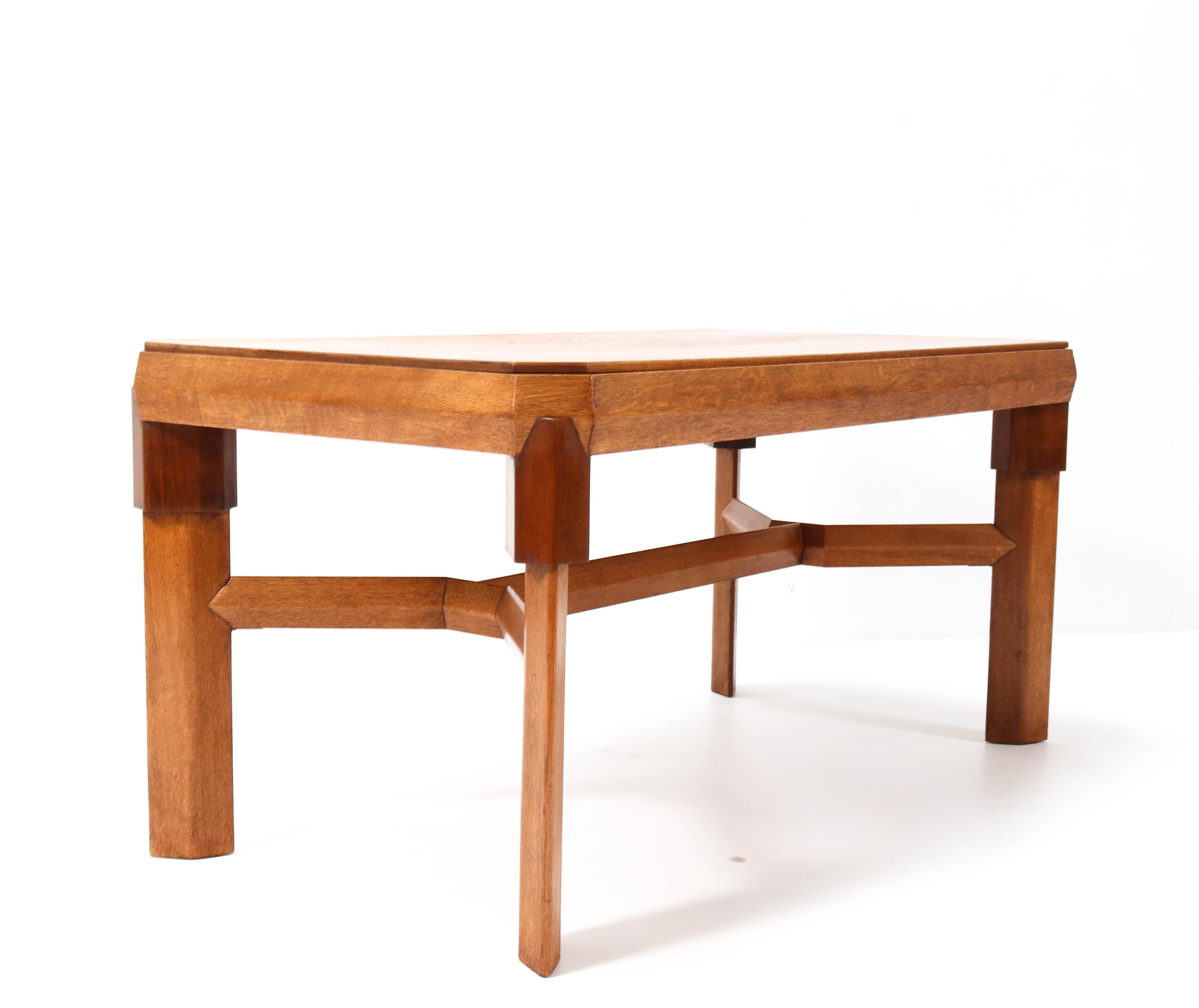 Oak Art Deco Amsterdamse School Table or Writing Table by Willem Retera Wzn 2