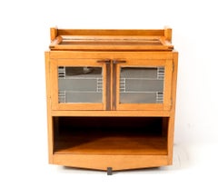 Oak Art Deco Amsterdamse School Tea Cabinet with Serving Tray by Anton Lucas