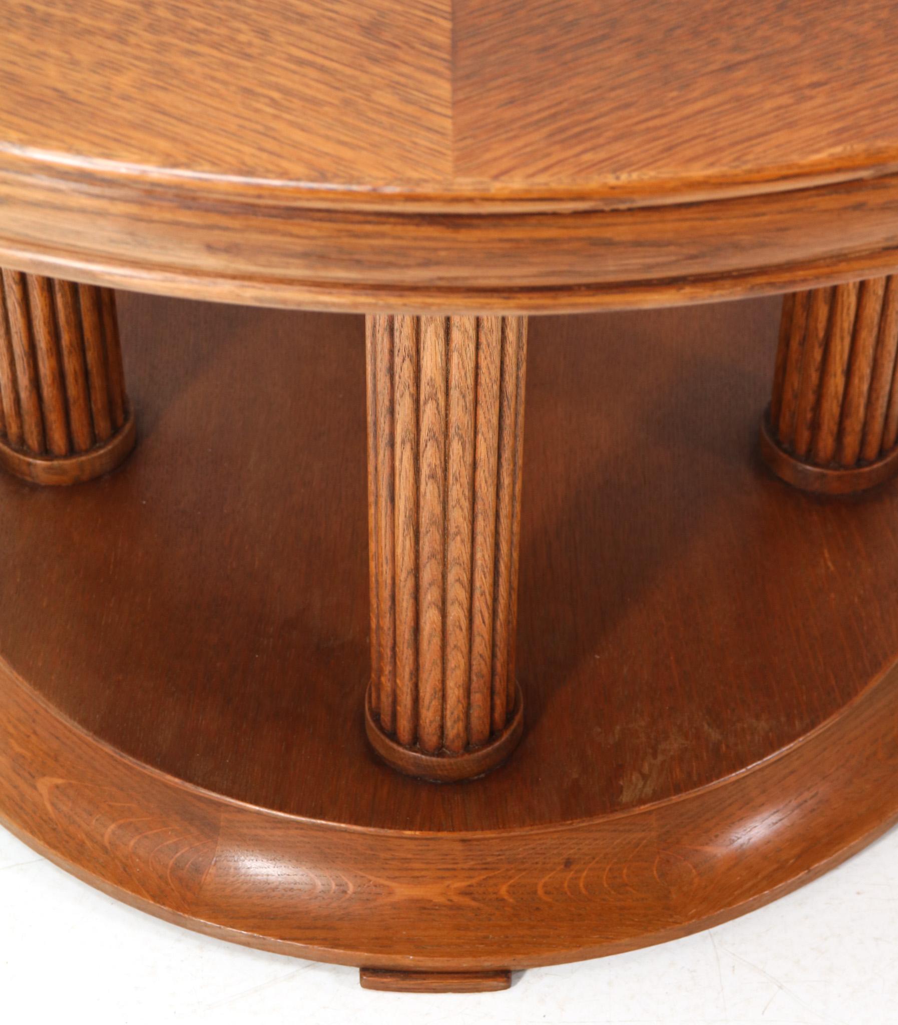 Oak Art Deco Coffee Table by Fer Semey for H. Pander & Zonen Den Haag, 1930s For Sale 2