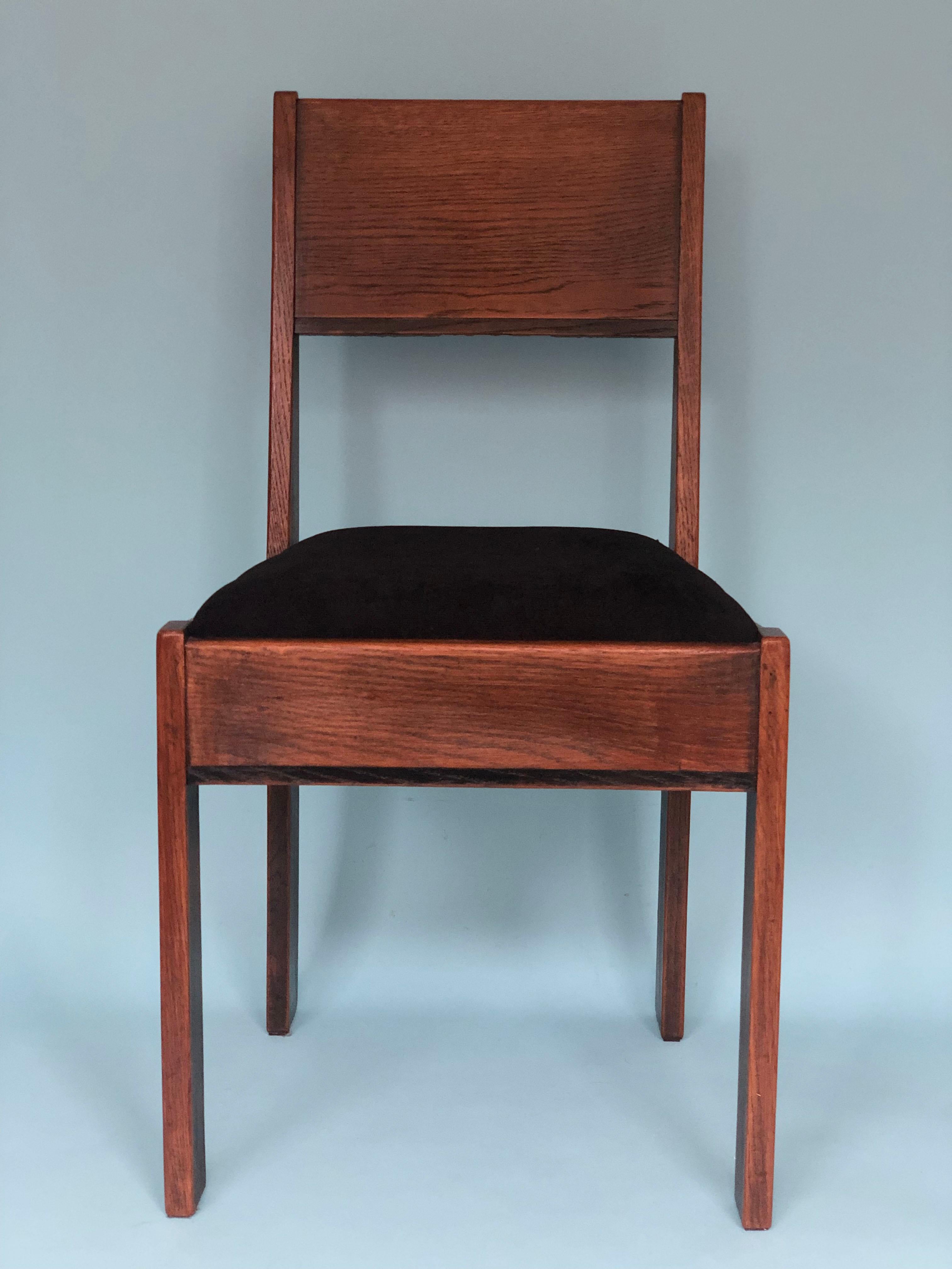 Oak Art Deco Design Chairs by J.A. Muntendam for L.O.V. Oosterbeek 1920s set of2 In Good Condition In Bjuråker, SE