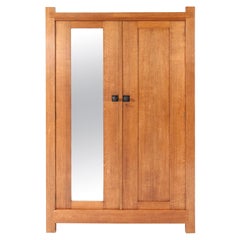 Oak Art Deco Haagse School Armoire or Wardrobe by Hendrik Wouda for Pander