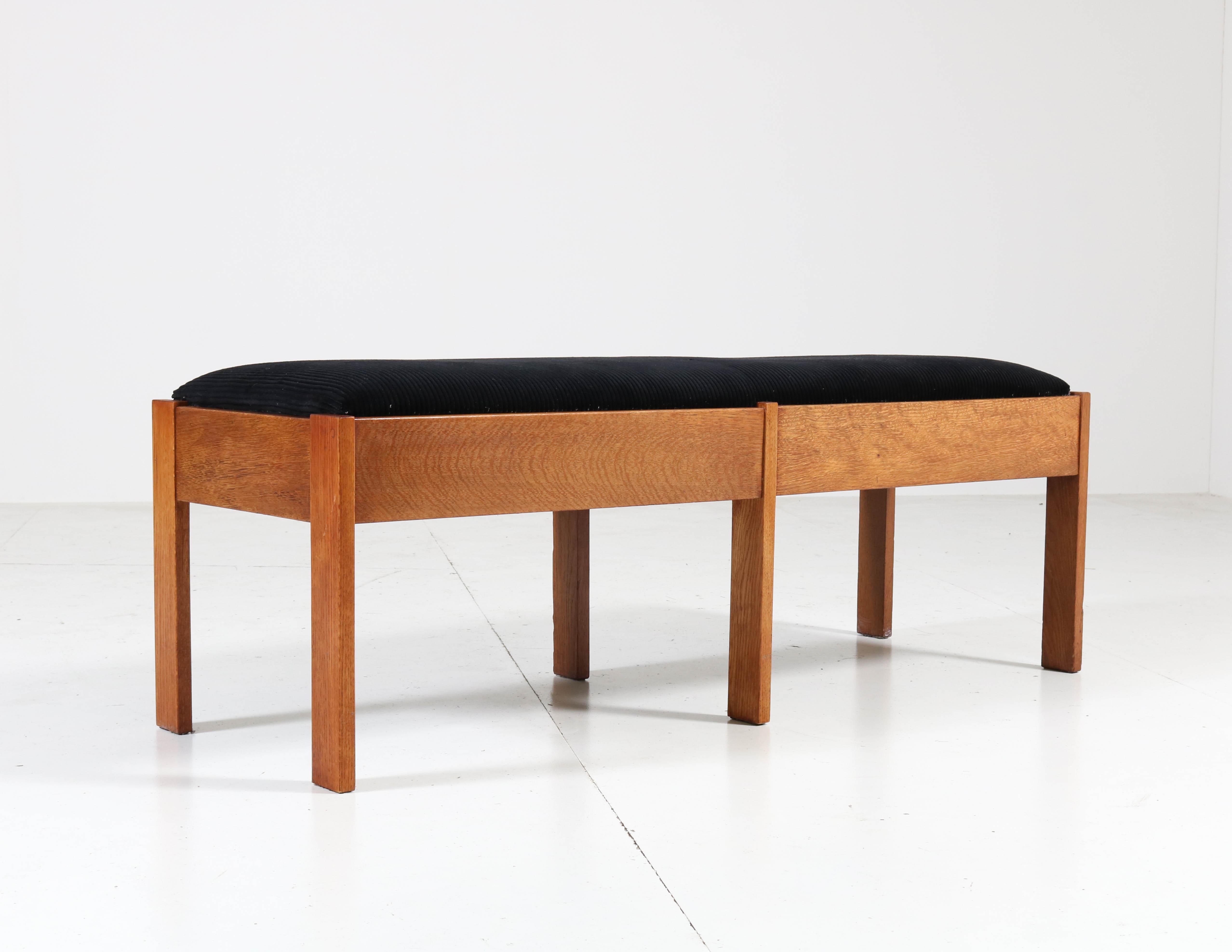 Oak Art Deco Haagse School Bench or Sofa by J.C. Jansen for L.O.V. Oosterbeek In Good Condition In Amsterdam, NL