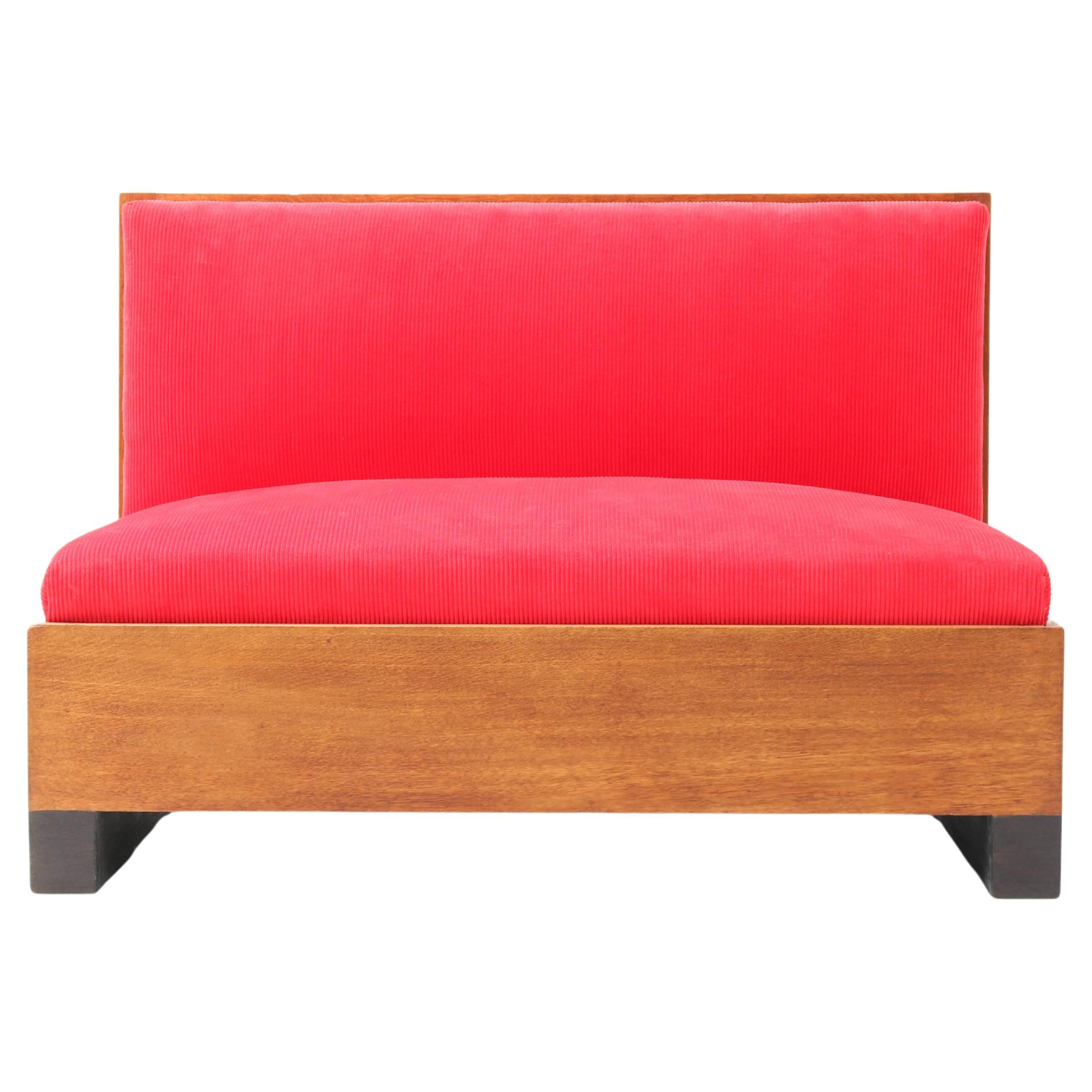 Oak Art Deco Haagse School Bench or Sofa by Willem Penaat for Metz & Co, 1930s