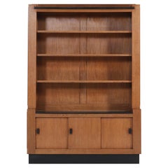 Oak Art Deco Haagse School Bookcase by Cor Alons for L.O.V. Oosterbeek, 1920s