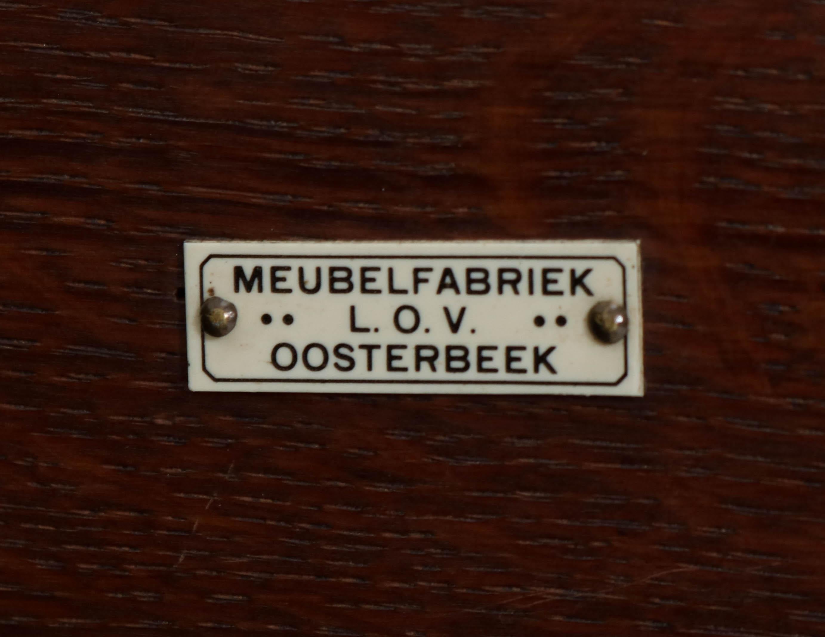 Oak Art Deco Haagse School Bookcase by Frits Spanjaard for L.O.V. Oosterbeek 4