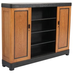 Oak Art Deco Haagse School Bookcase by Frits Spanjaard for L.O.V. Oosterbeek