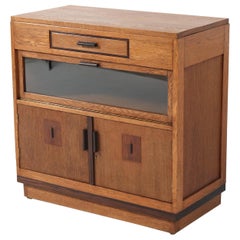 Oak Art Deco Haagse School Cabinet, 1920s
