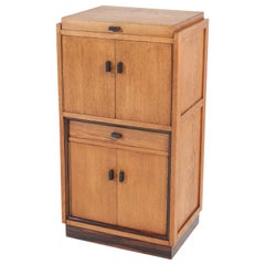 Oak Art Deco Haagse School Cabinet or Dry Bar, 1920s