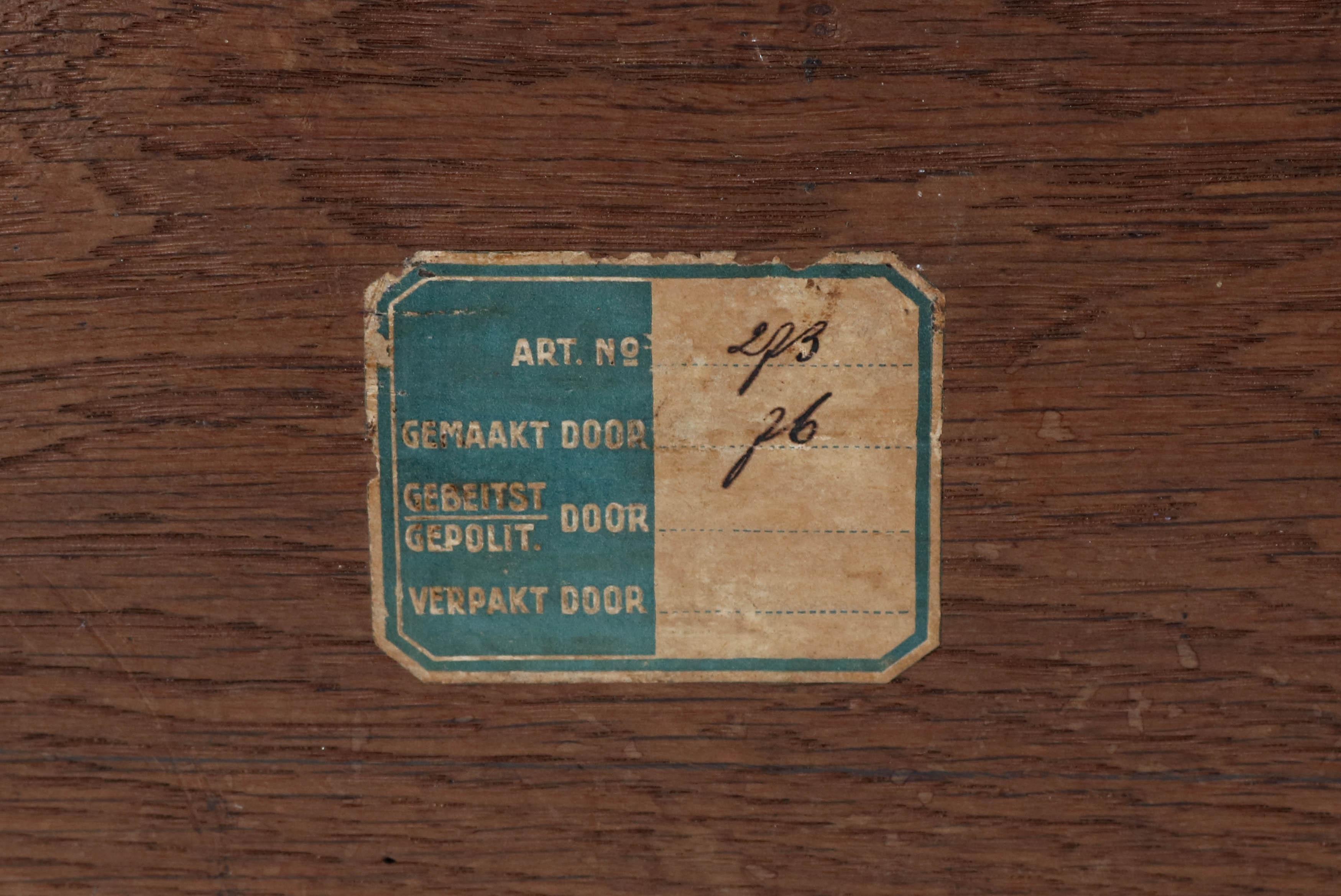 Oak Art Deco Haagse School Coat Rack by P.E.L. Izeren for Genneper Molen, 1920s 2