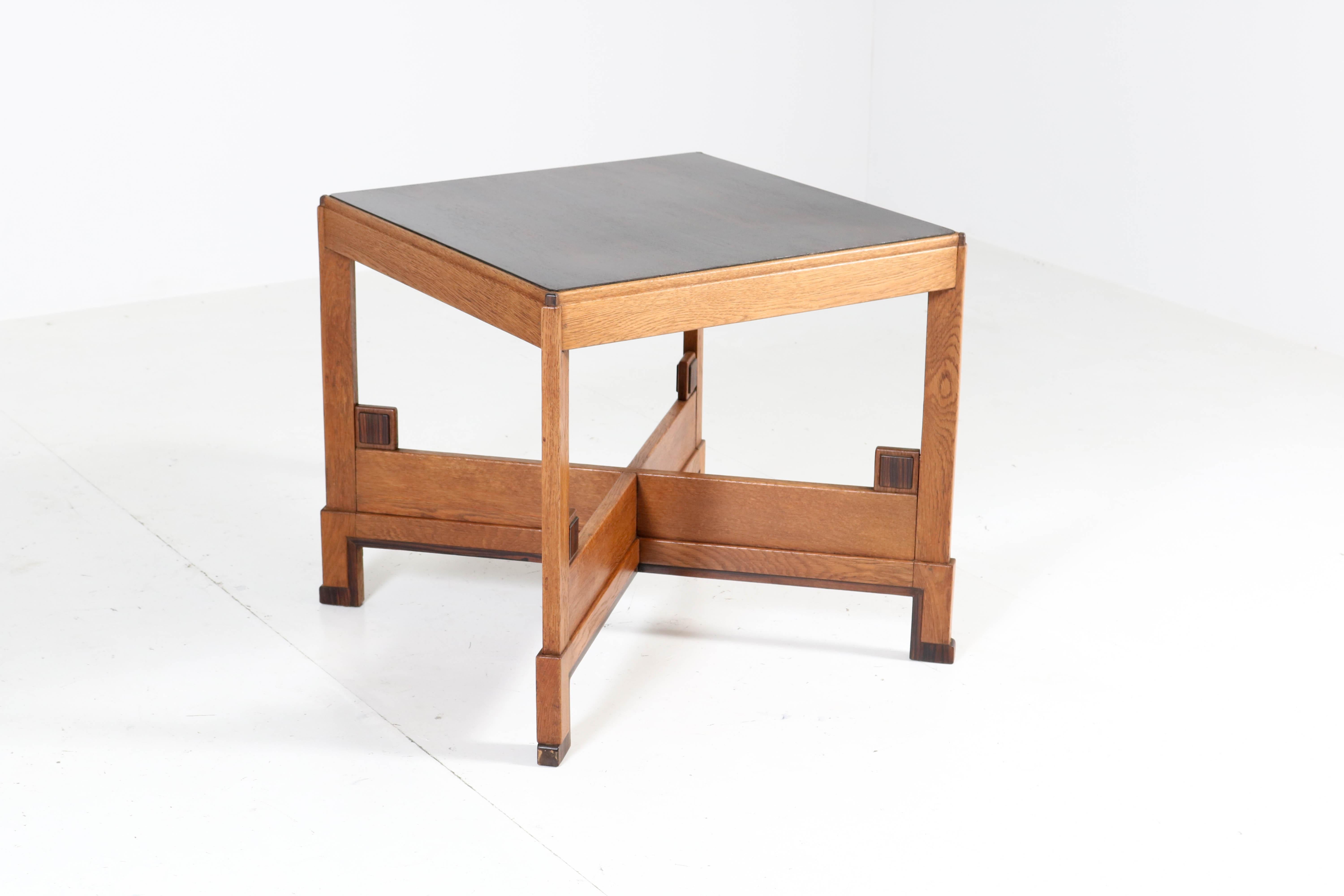Dutch Oak Art Deco Haagse School Coffee Table, 1920s