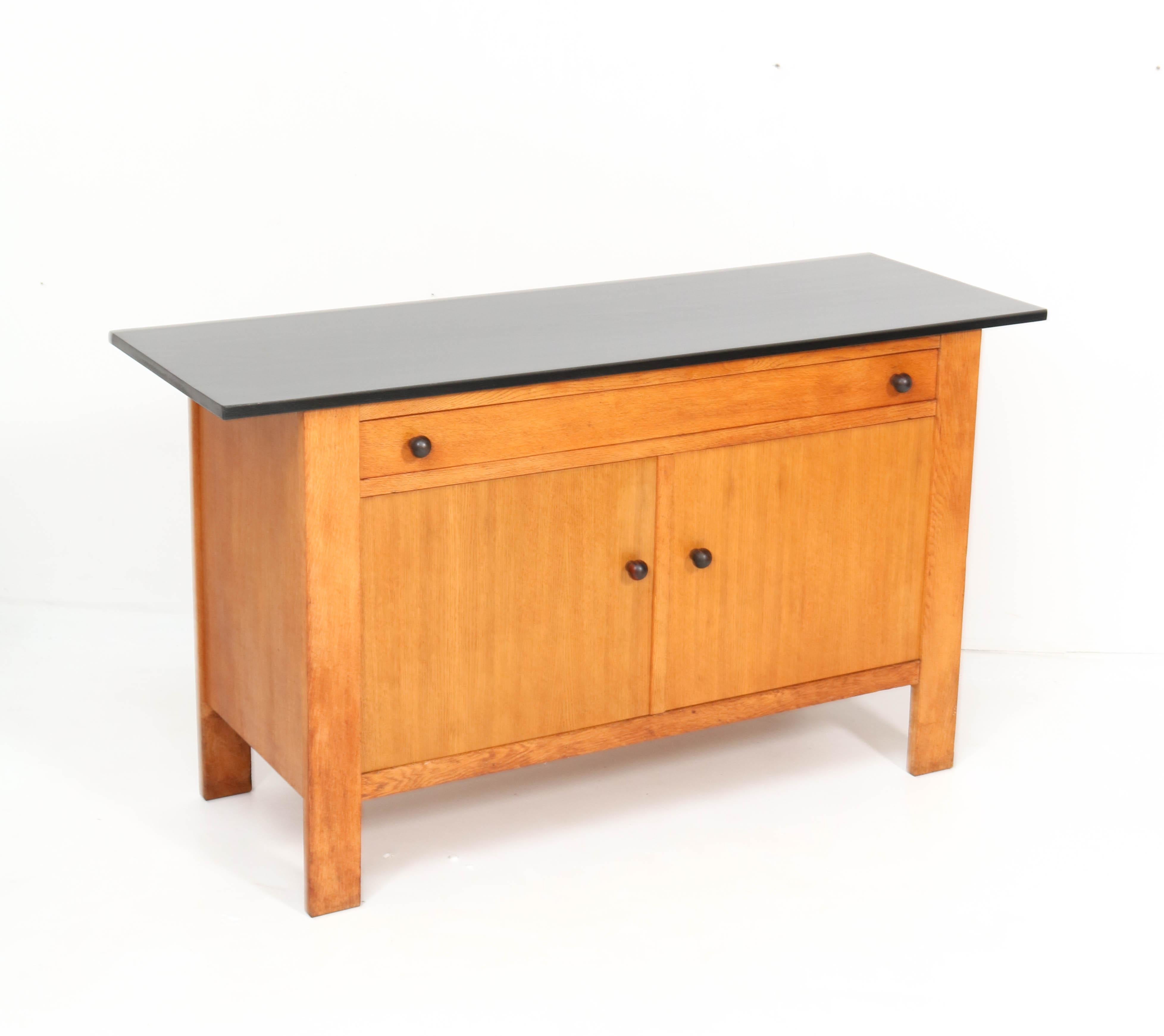 Oak Art Deco Haagse School Credenza or Sideboard by J.A. Muntendam for L.O.V In Good Condition In Amsterdam, NL