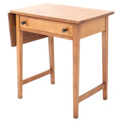 Oak Art Deco Haagse School Drop Leaf Writing Table, 1920s
