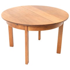 Oak Art Deco Haagse School Extensible Dining Room Table by Henk Wouda for Pander