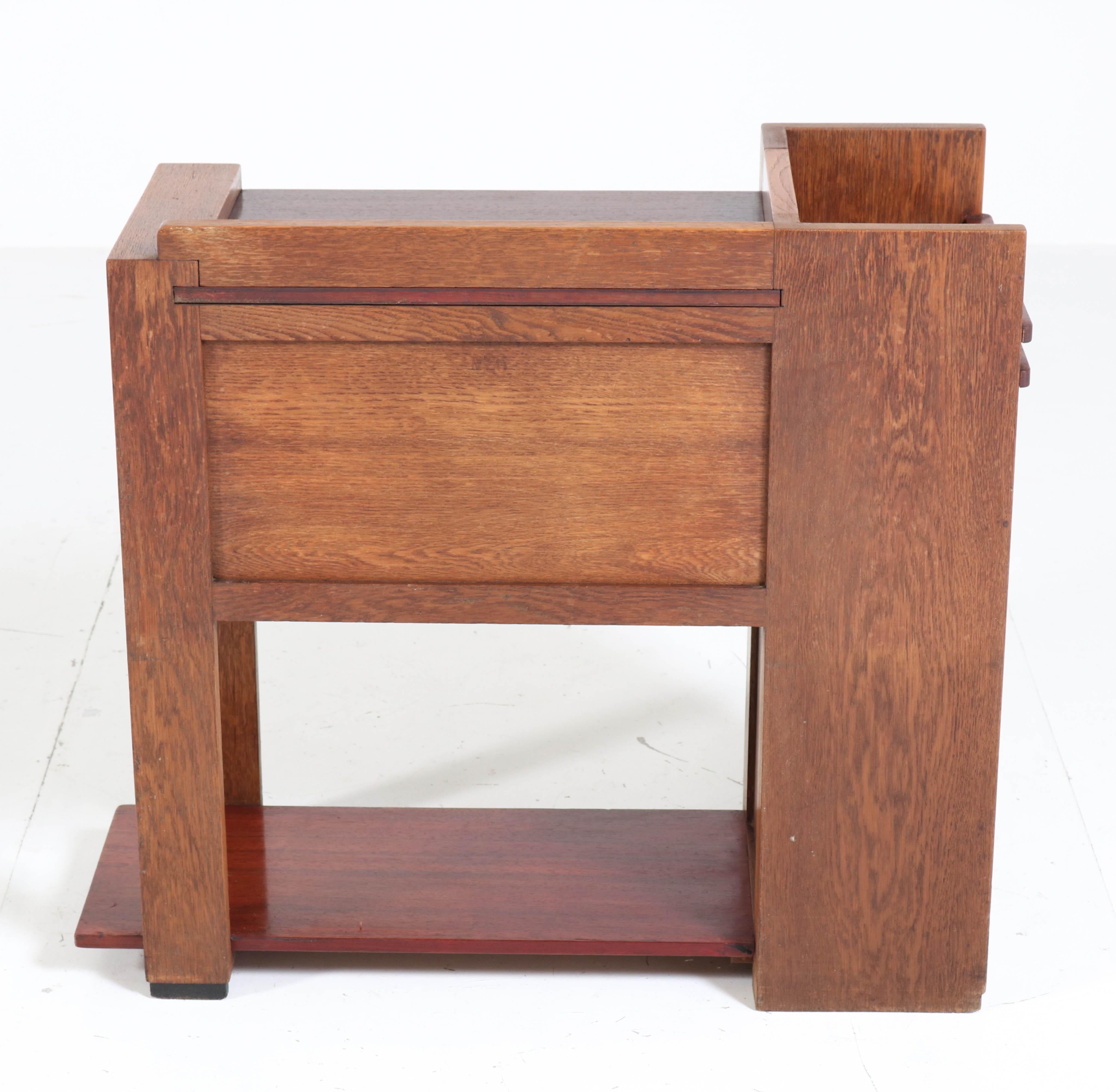 Oak Art Deco Haagse School Hall Cabinet by H. Kempkes Jr., 1920s 7