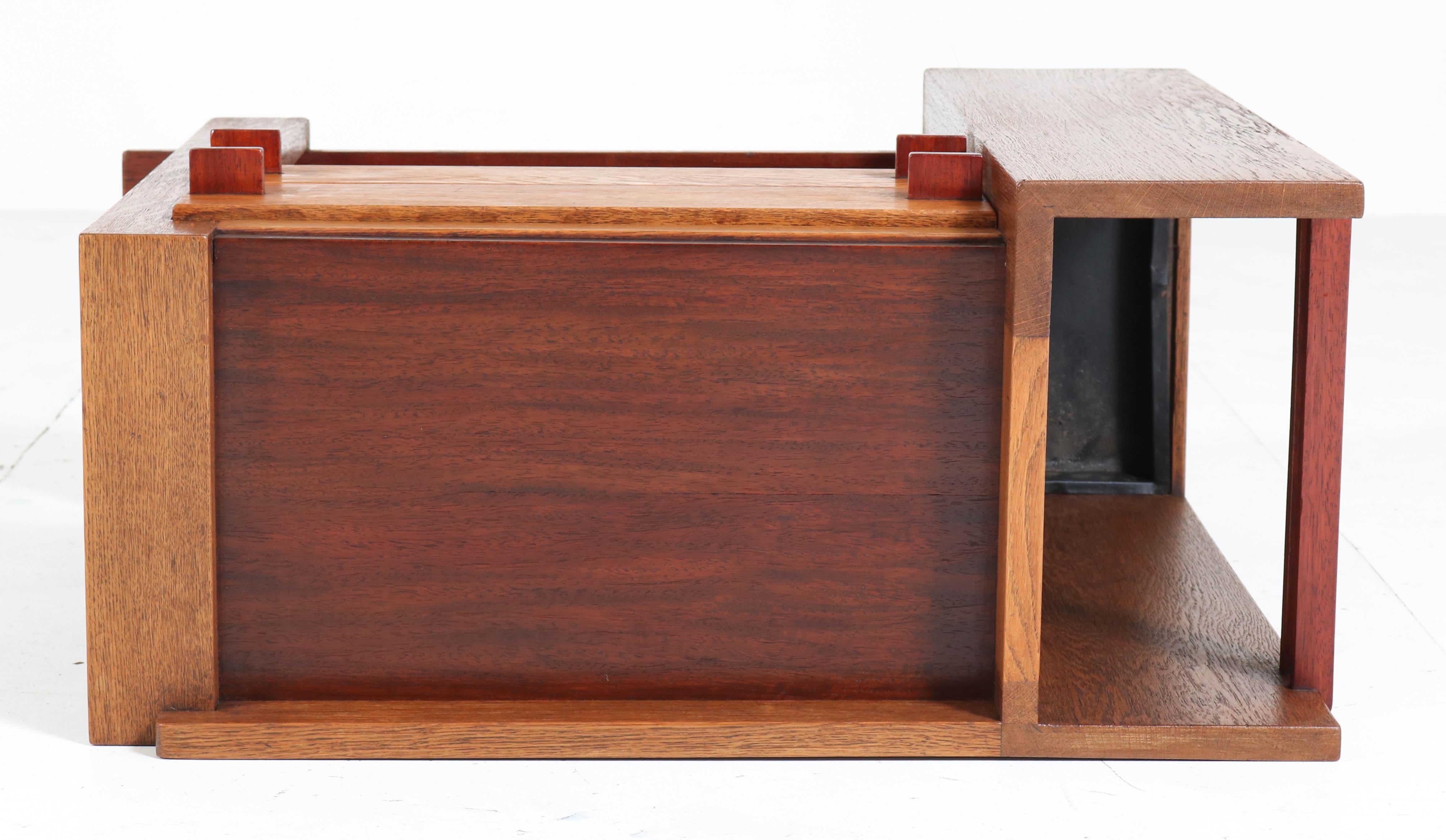 Oak Art Deco Haagse School Hall Cabinet by H. Kempkes Jr., 1920s 8