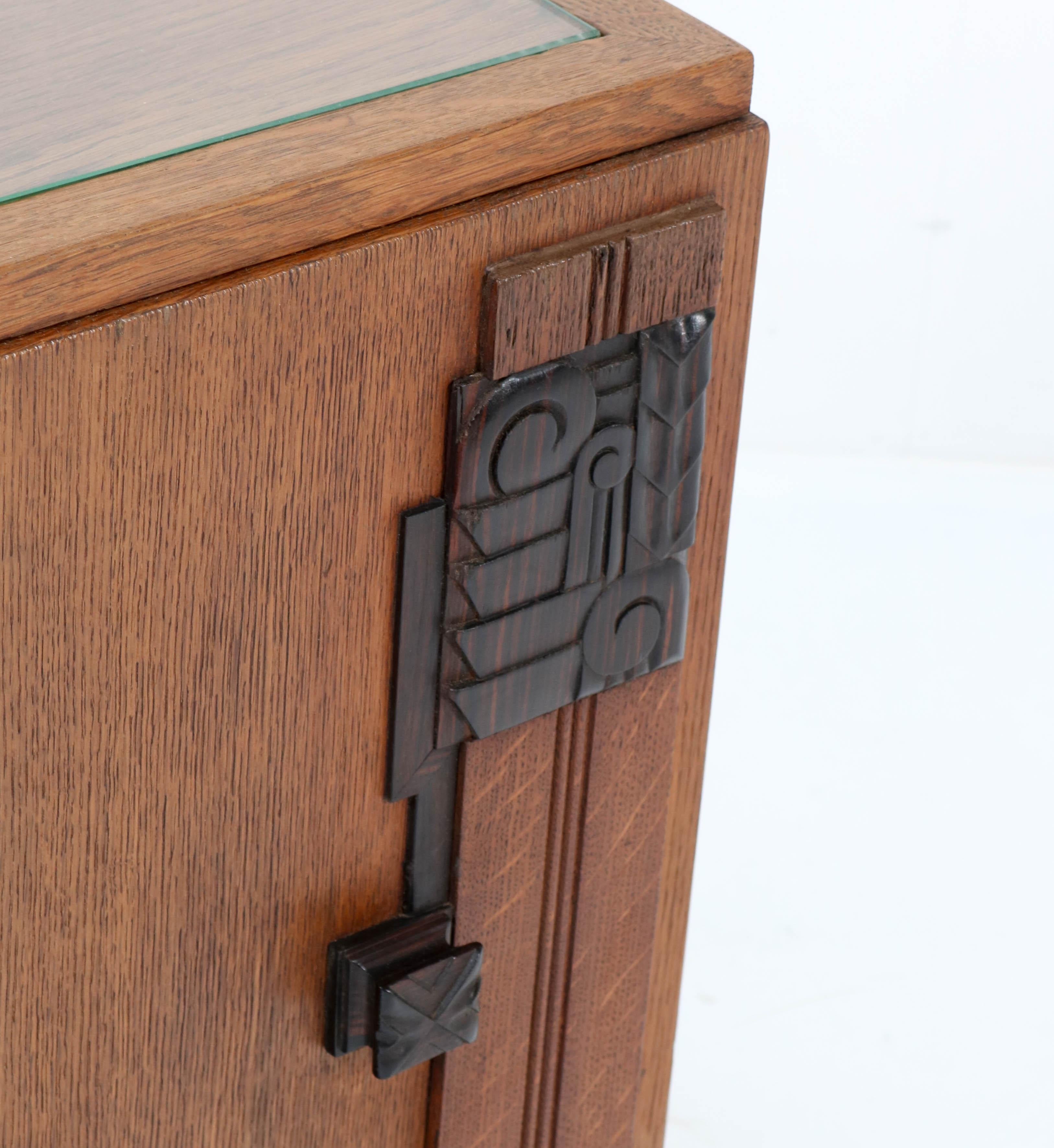 Oak Art Deco Haagse School Nightstand or Bedside Table, 1920s 5