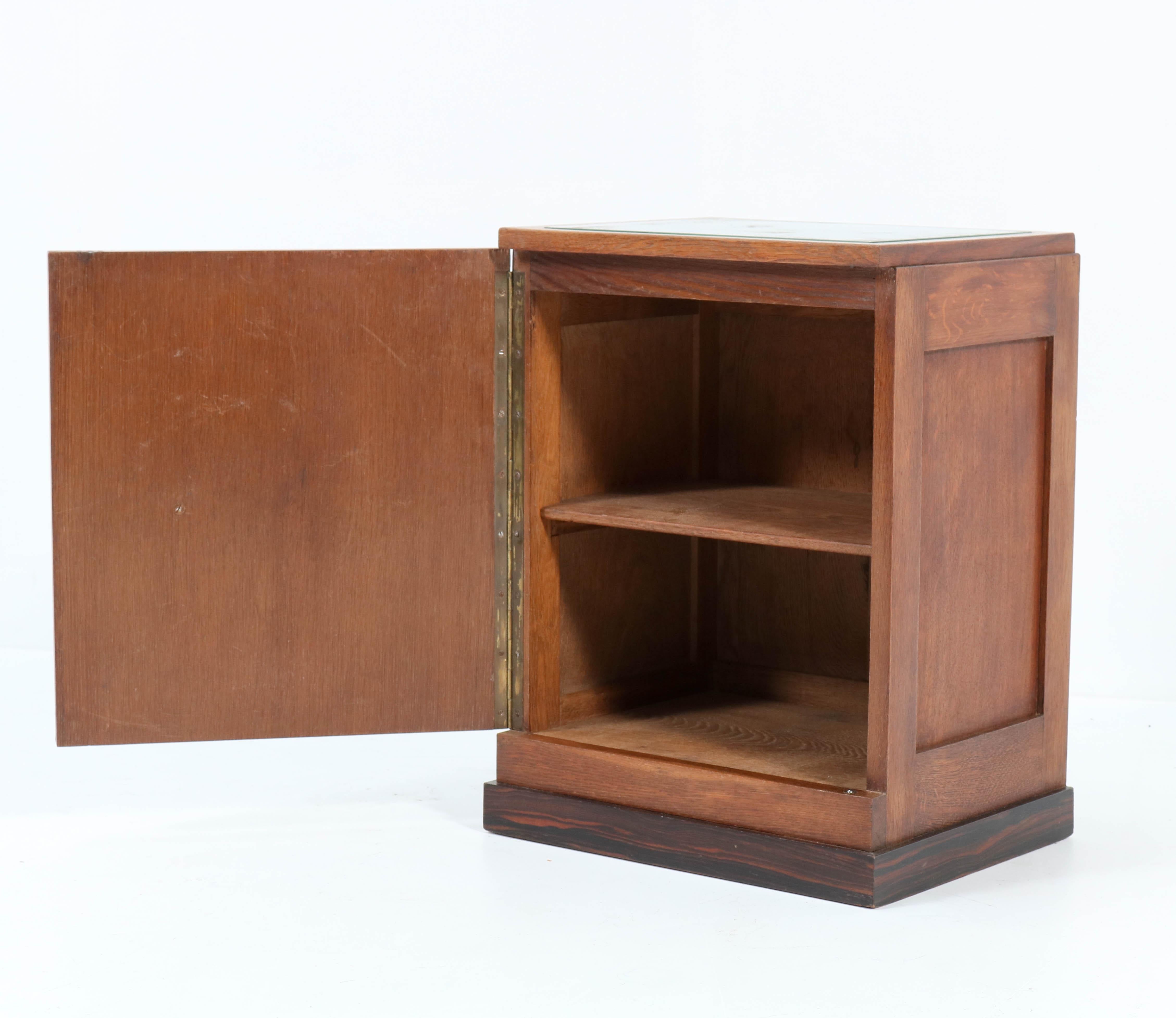Oak Art Deco Haagse School Nightstand or Bedside Table, 1920s In Good Condition In Amsterdam, NL