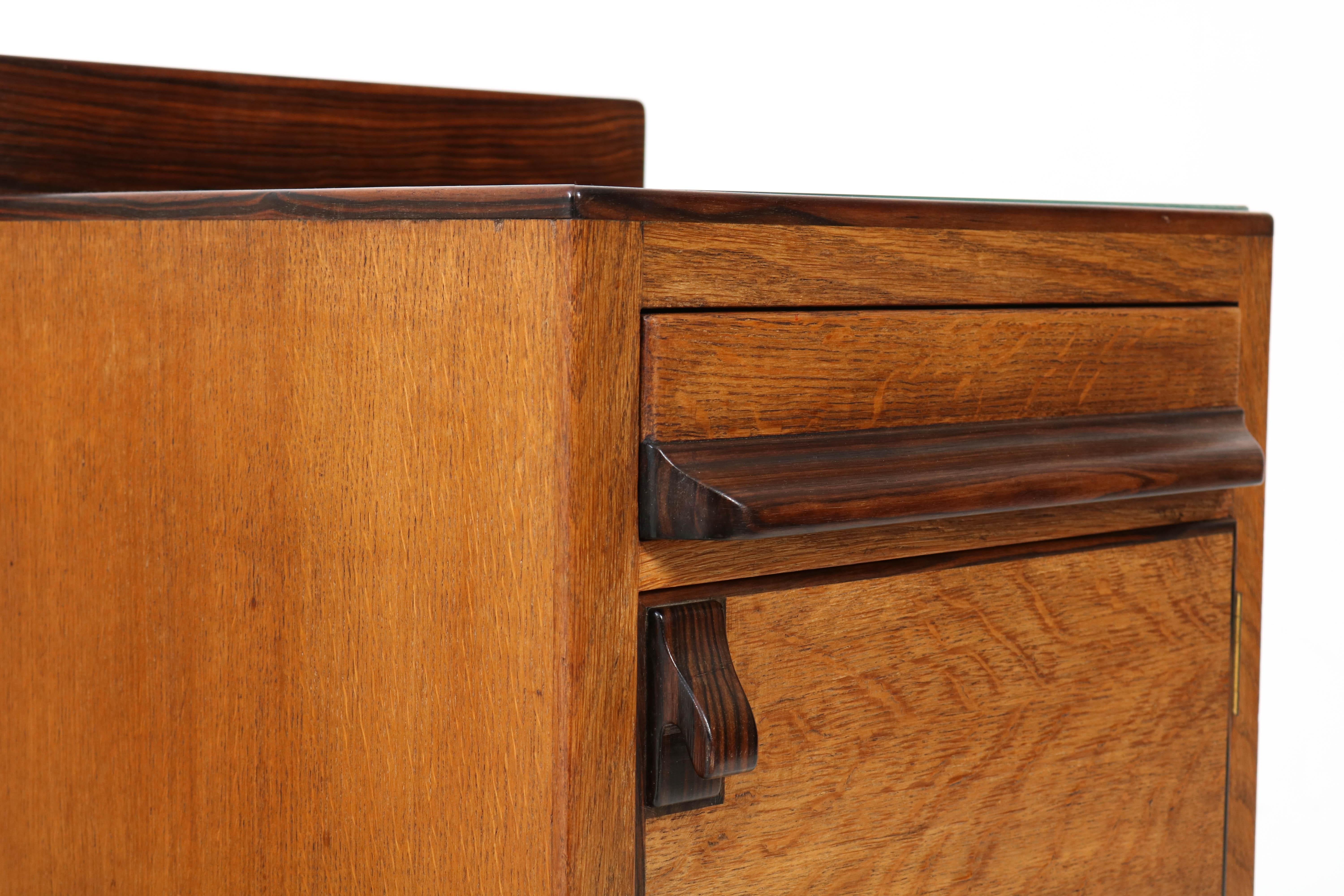 Oak Art Deco Haagse School Nightstands or Bedside Tables by Anton Lucas, 1920s In Good Condition In Amsterdam, NL