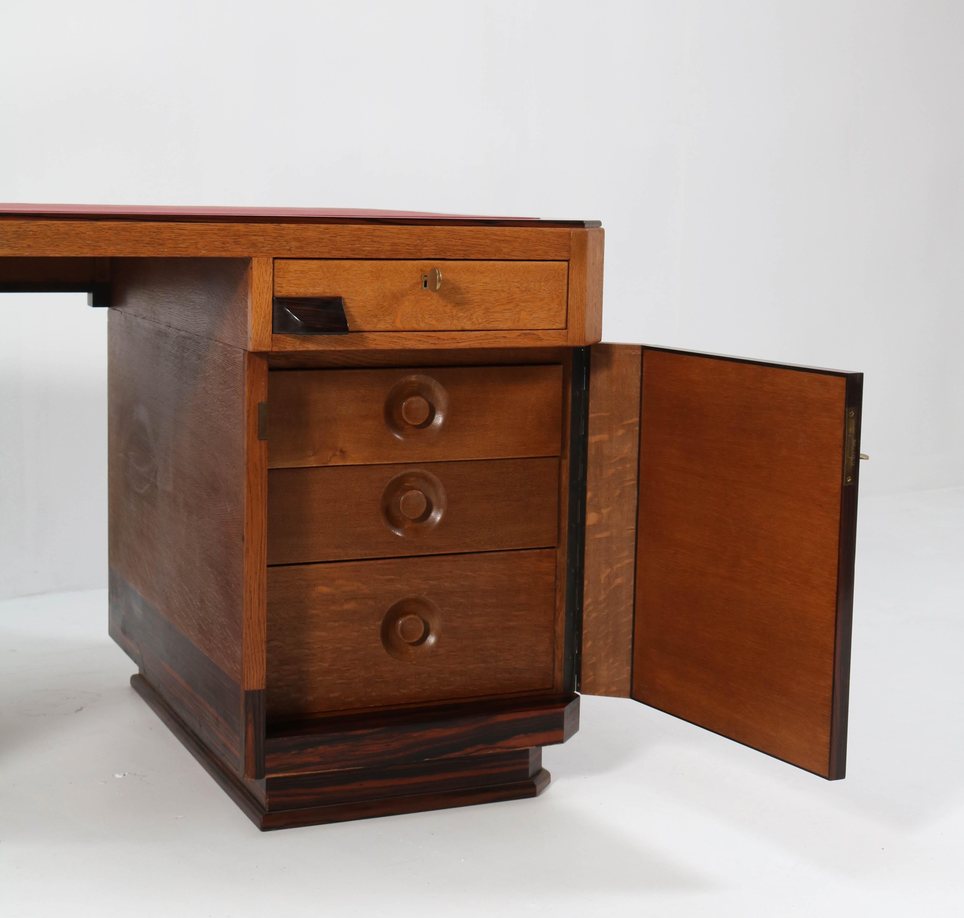 Oak Art Deco Haagse School Pedestal Desk by Anton Lucas, 1920s 1