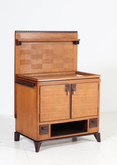 Oak Art Deco Haagse School Serving Cabinet by Anton Lucas, 1920s