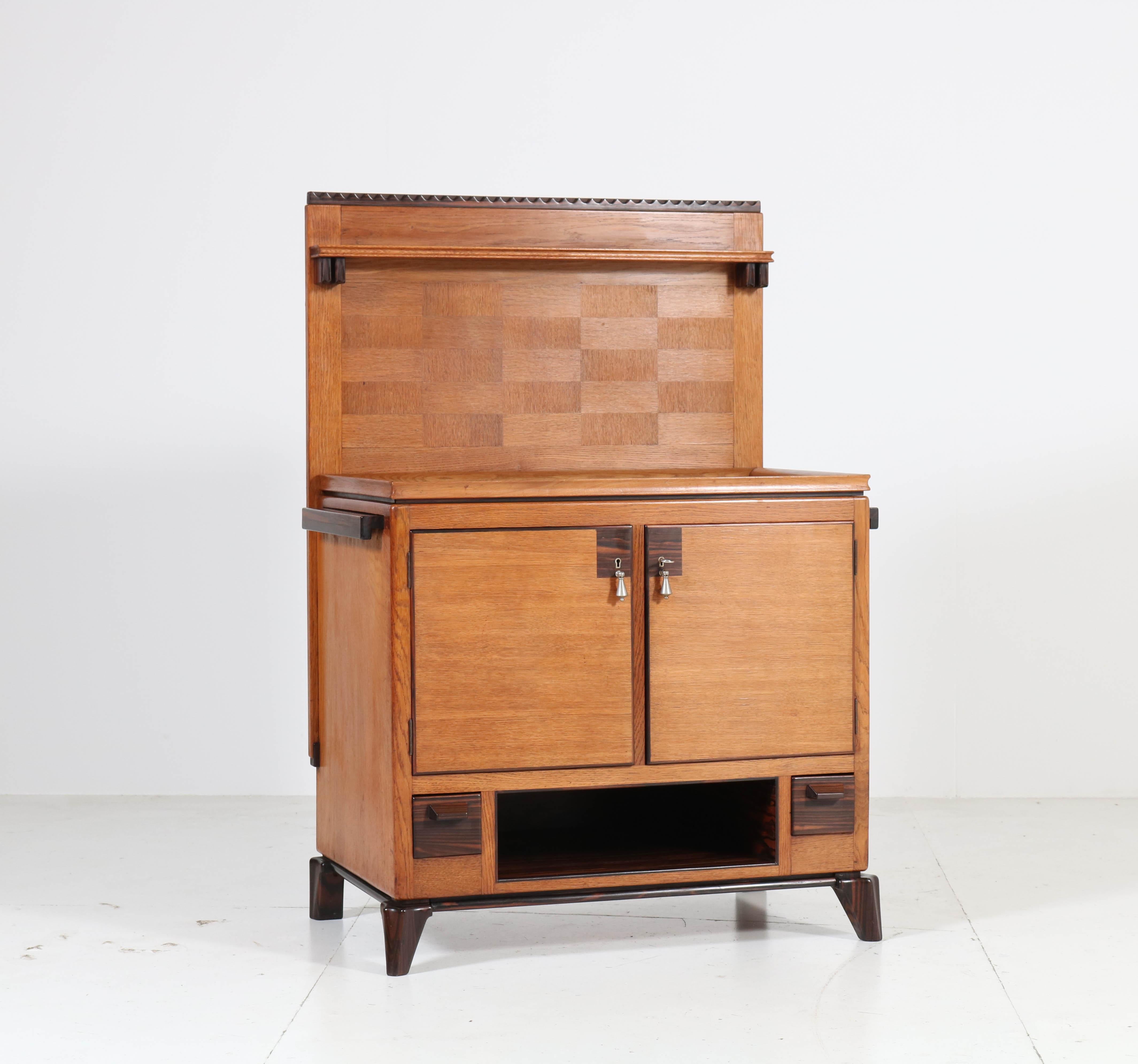 Oak Art Deco Haagse School Serving Cabinet by Anton Lucas, 1920s In Good Condition In Amsterdam, NL