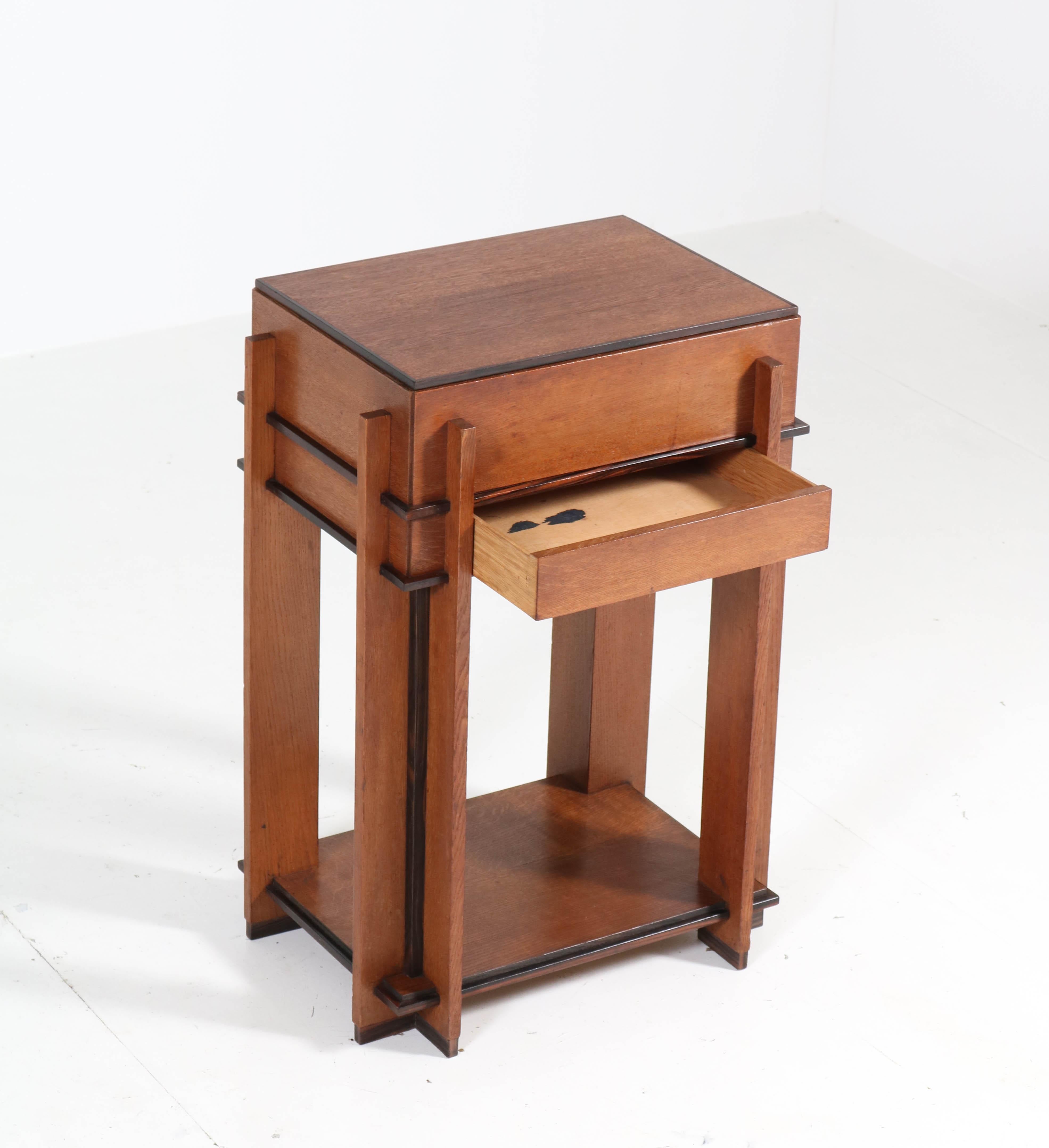 Oak Art Deco Haagse School Sewing Table by J. Roodenburgh, 1920s 5