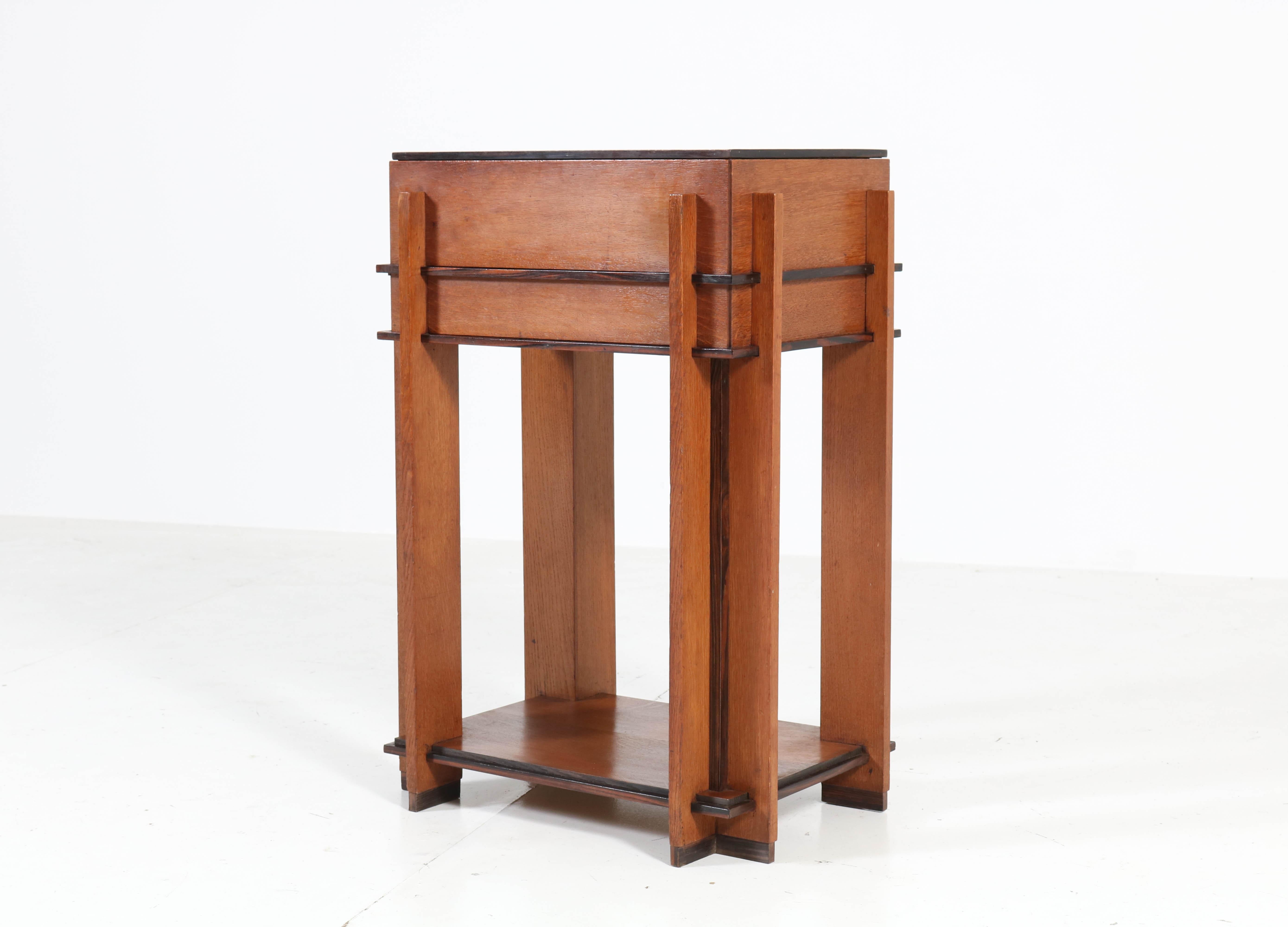 Dutch Oak Art Deco Haagse School Sewing Table by J. Roodenburgh, 1920s