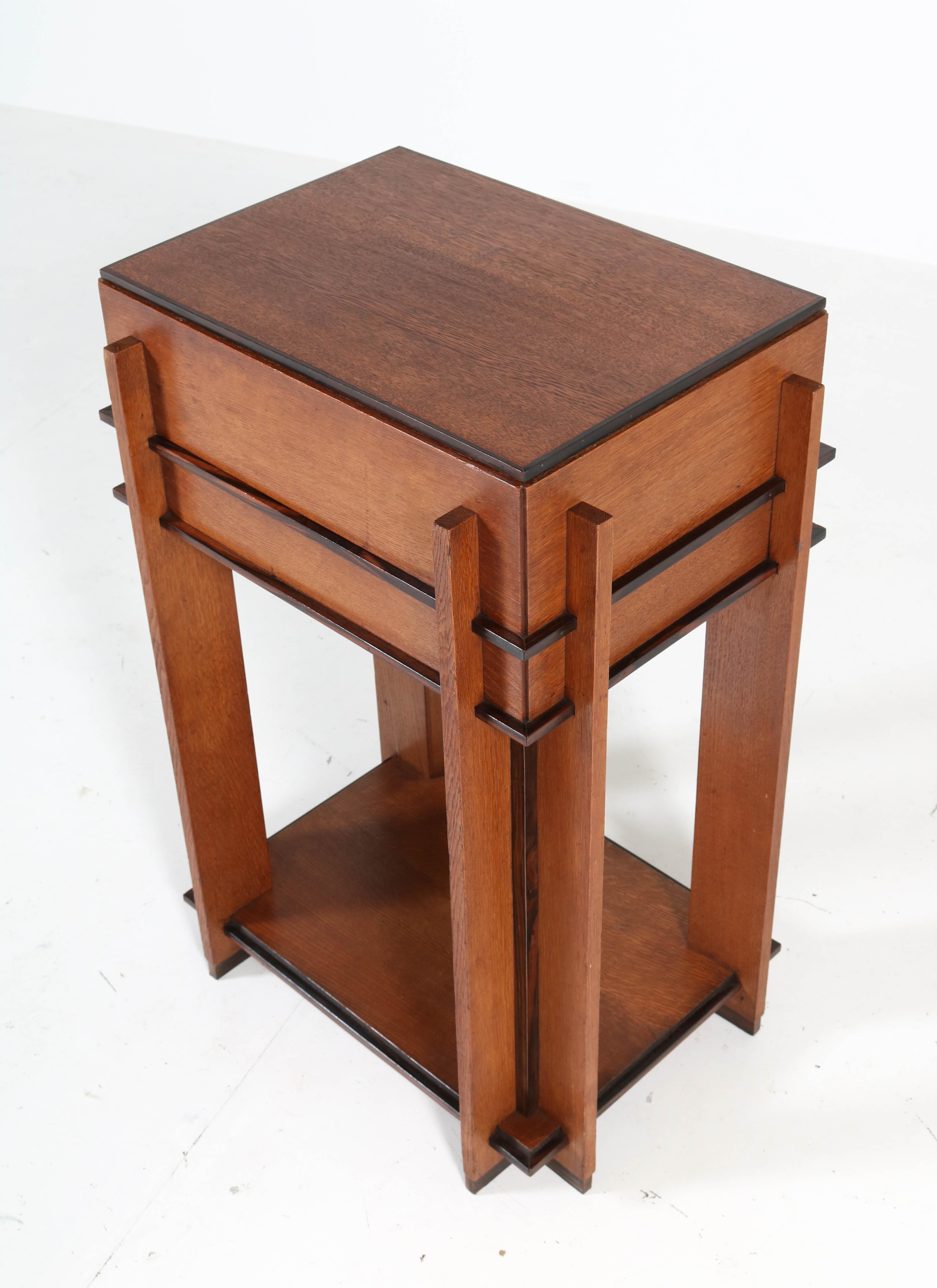 Oak Art Deco Haagse School Sewing Table by J. Roodenburgh, 1920s In Good Condition In Amsterdam, NL