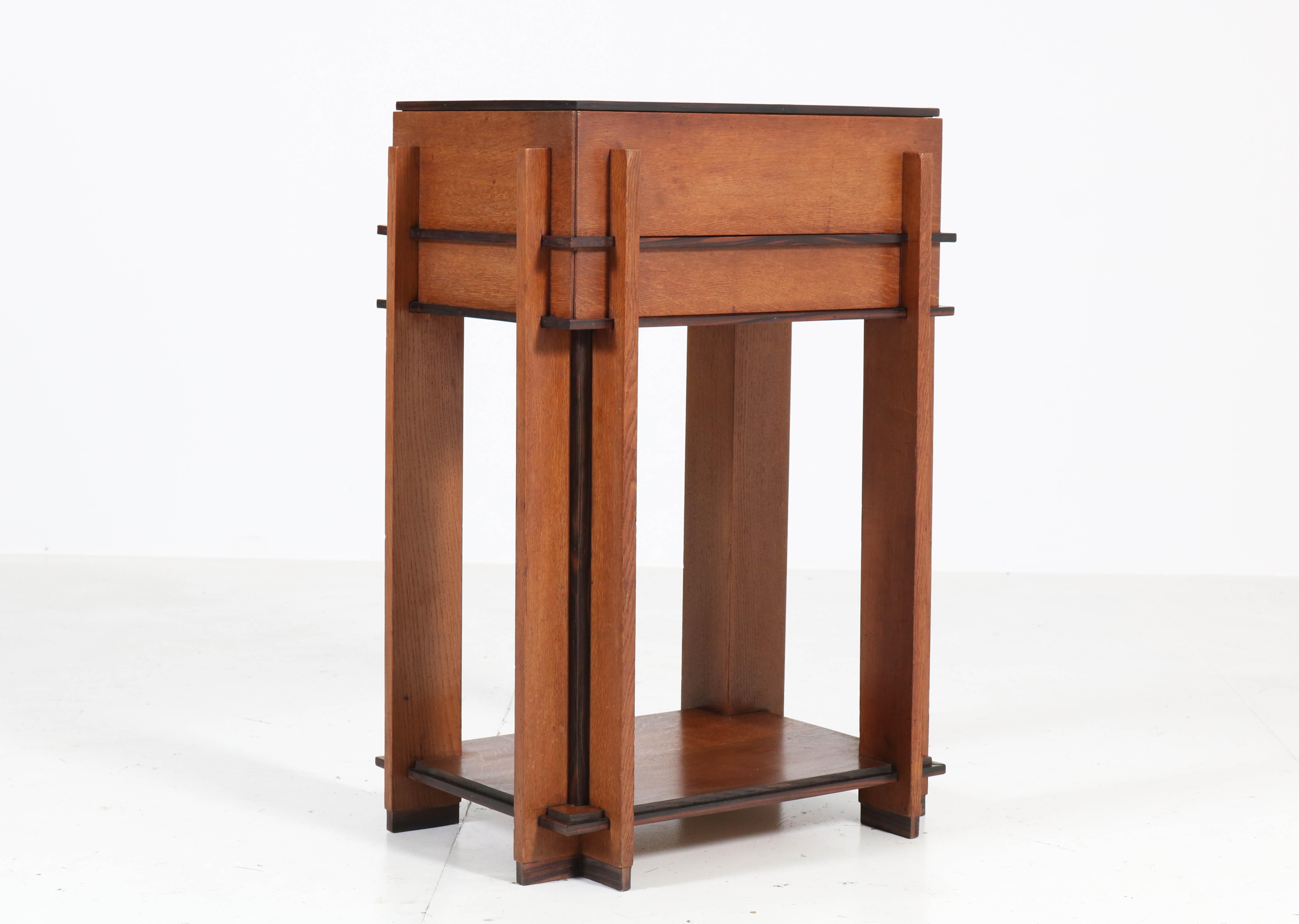 Oak Art Deco Haagse School Sewing Table by J. Roodenburgh, 1920s 1
