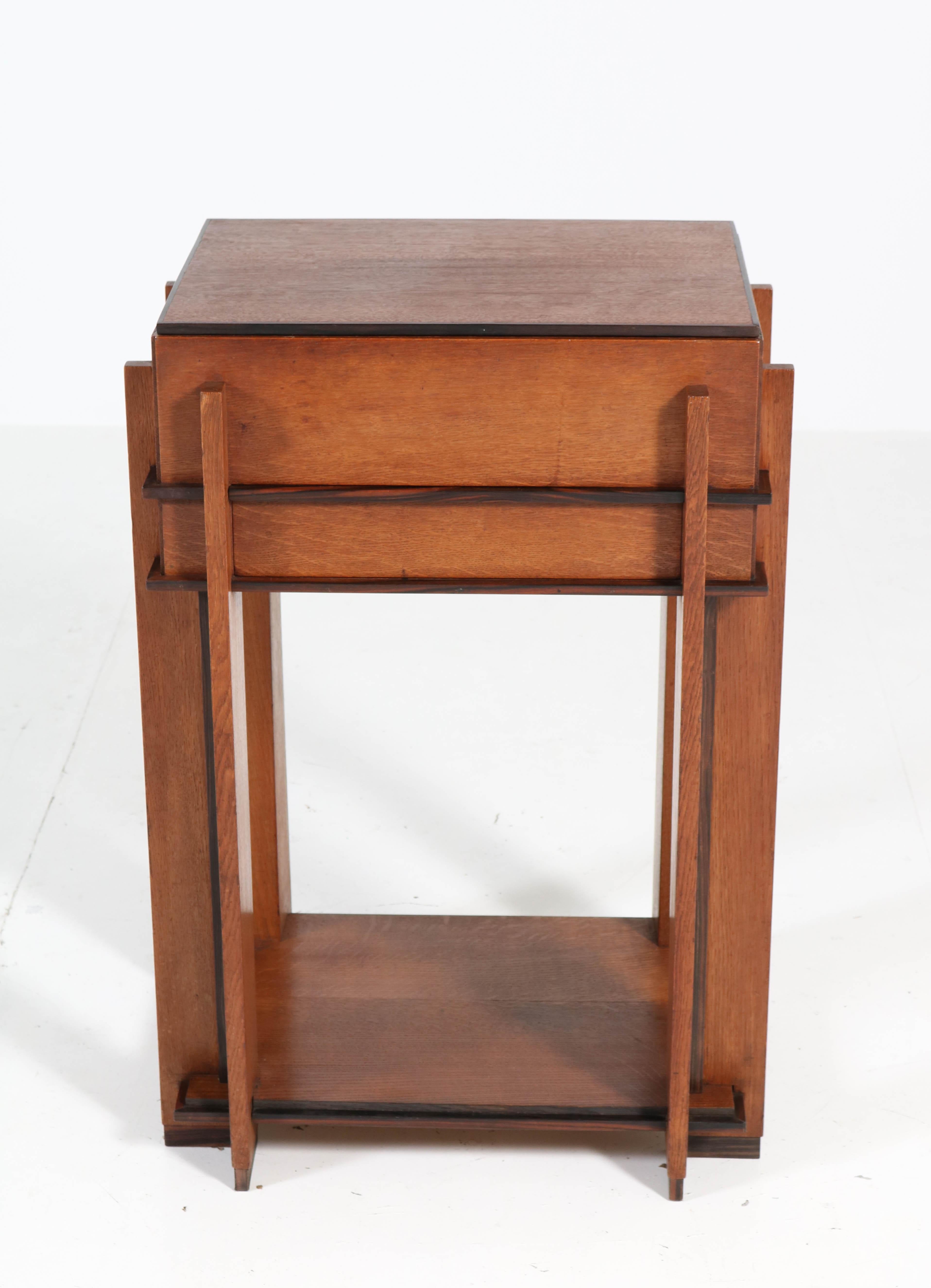 Oak Art Deco Haagse School Sewing Table by J. Roodenburgh, 1920s 2