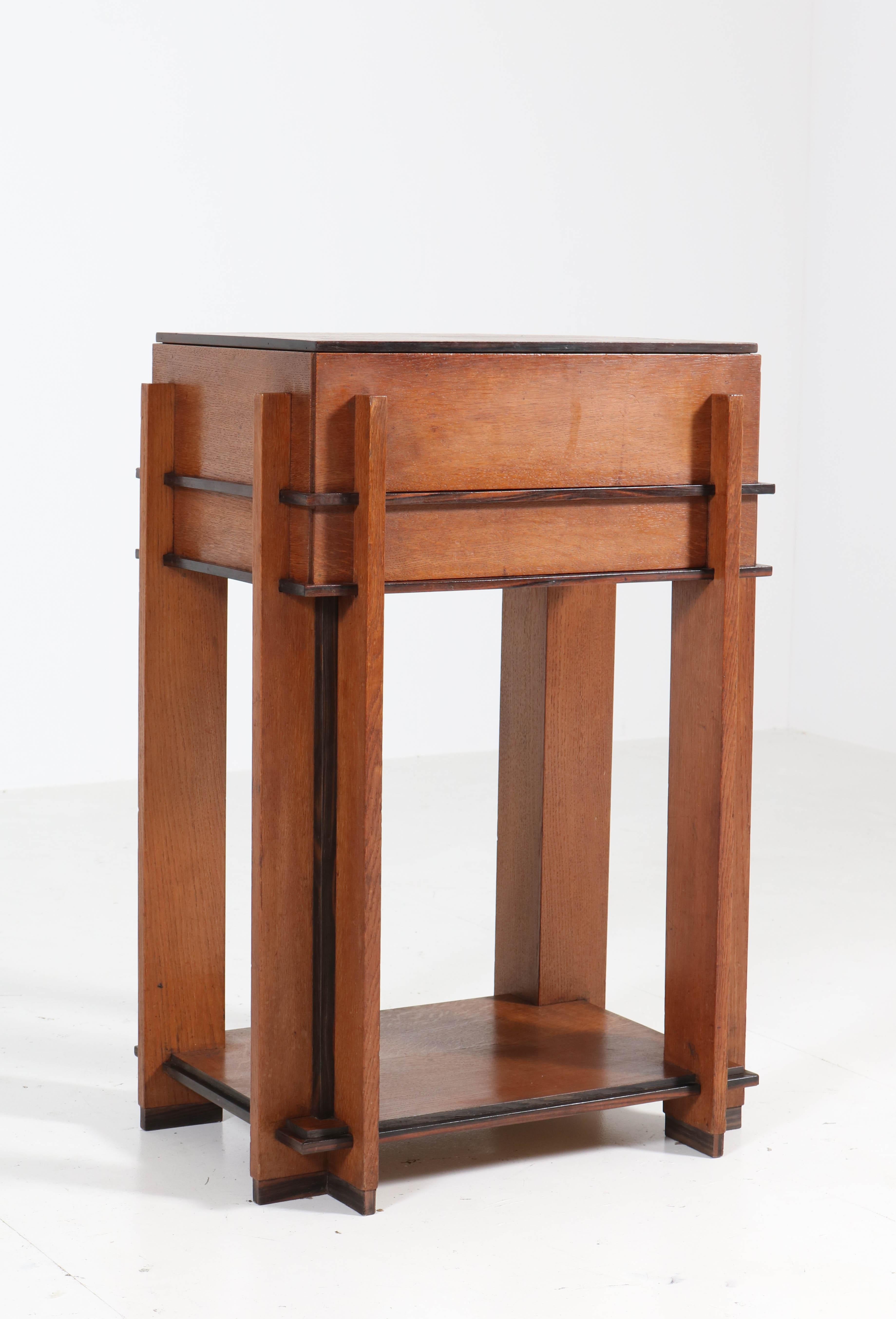 Oak Art Deco Haagse School Sewing Table by J. Roodenburgh, 1920s 3