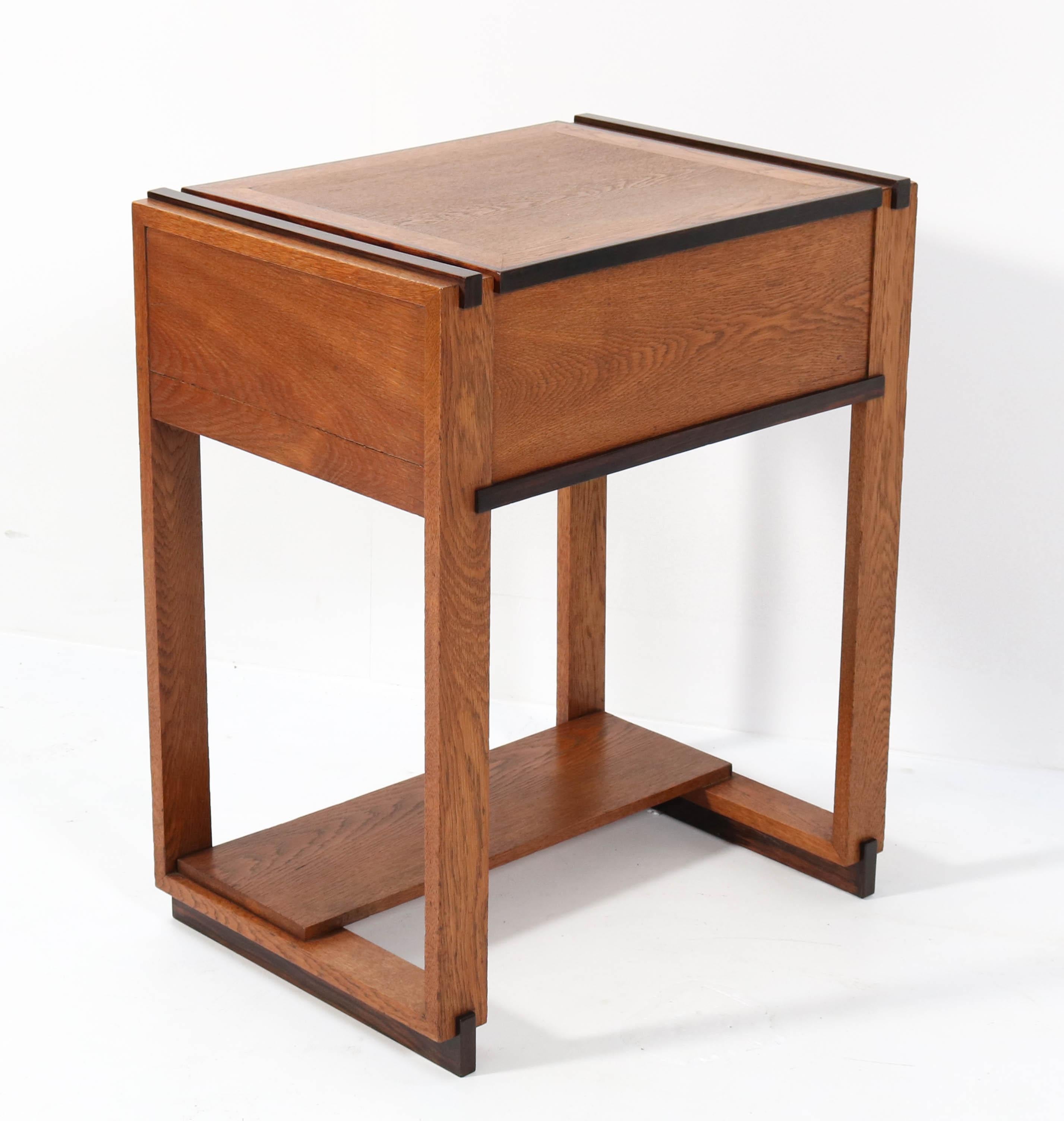 Oak Art Deco Haagse School Sewing Table by P.E.L. Izeren for Genneper Molen In Good Condition In Amsterdam, NL
