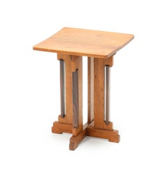 Oak Art Deco Haagse School Side Table by P.E.L. Izeren for Genneper Molen
