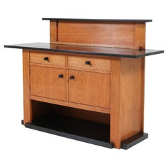 Oak Art Deco Haagse School Sideboard or Credenza by J.C. Jansen for L.O.V.