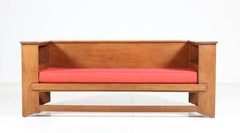 Oak Art Deco Haagse School Sofa or Bench by Hendrik Wouda for Pander & Zonen