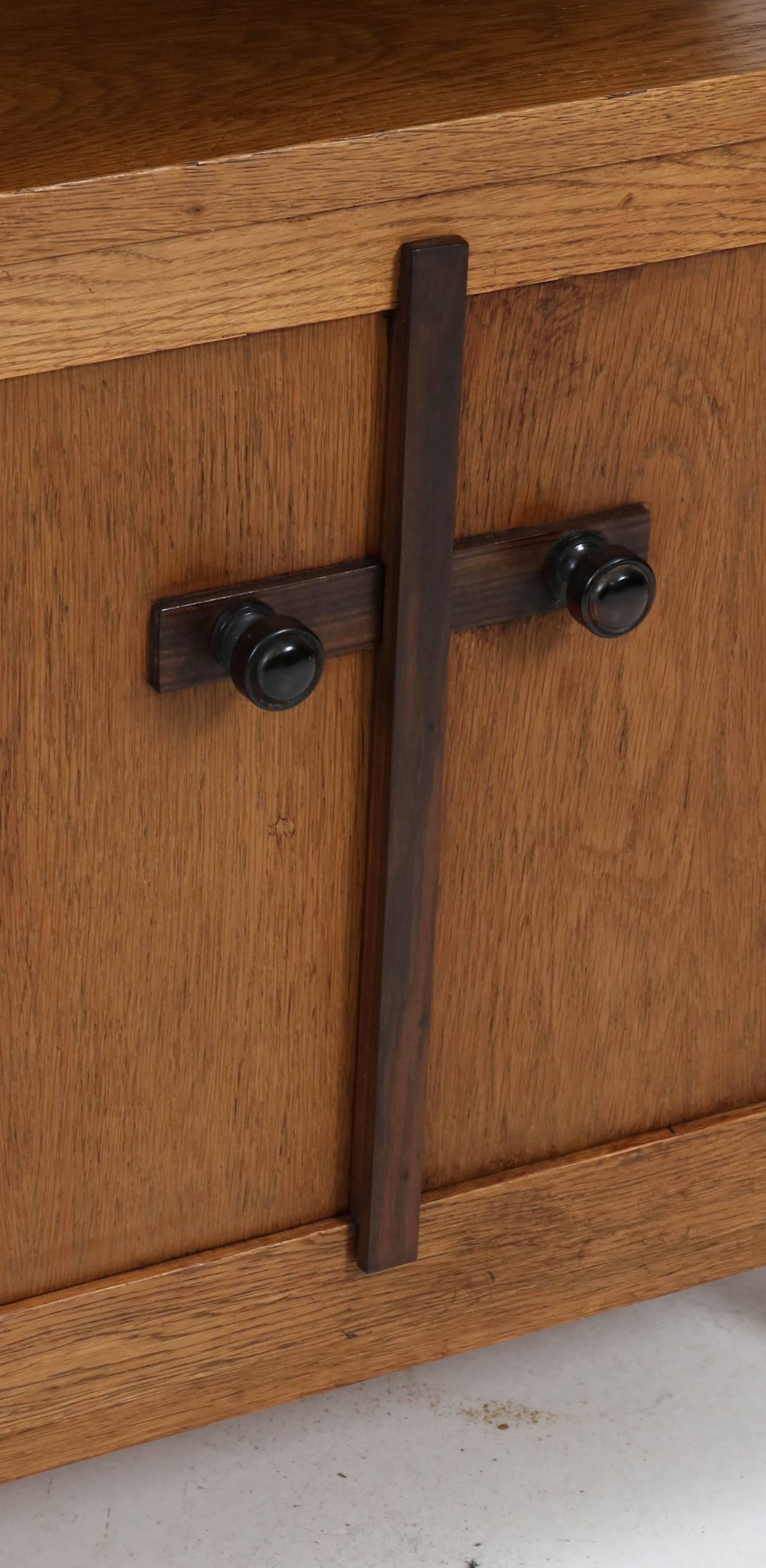 Oak Art Deco Haagse School Tea Cabinet by J.C.Le Cointre Den Haag, 1920s 1