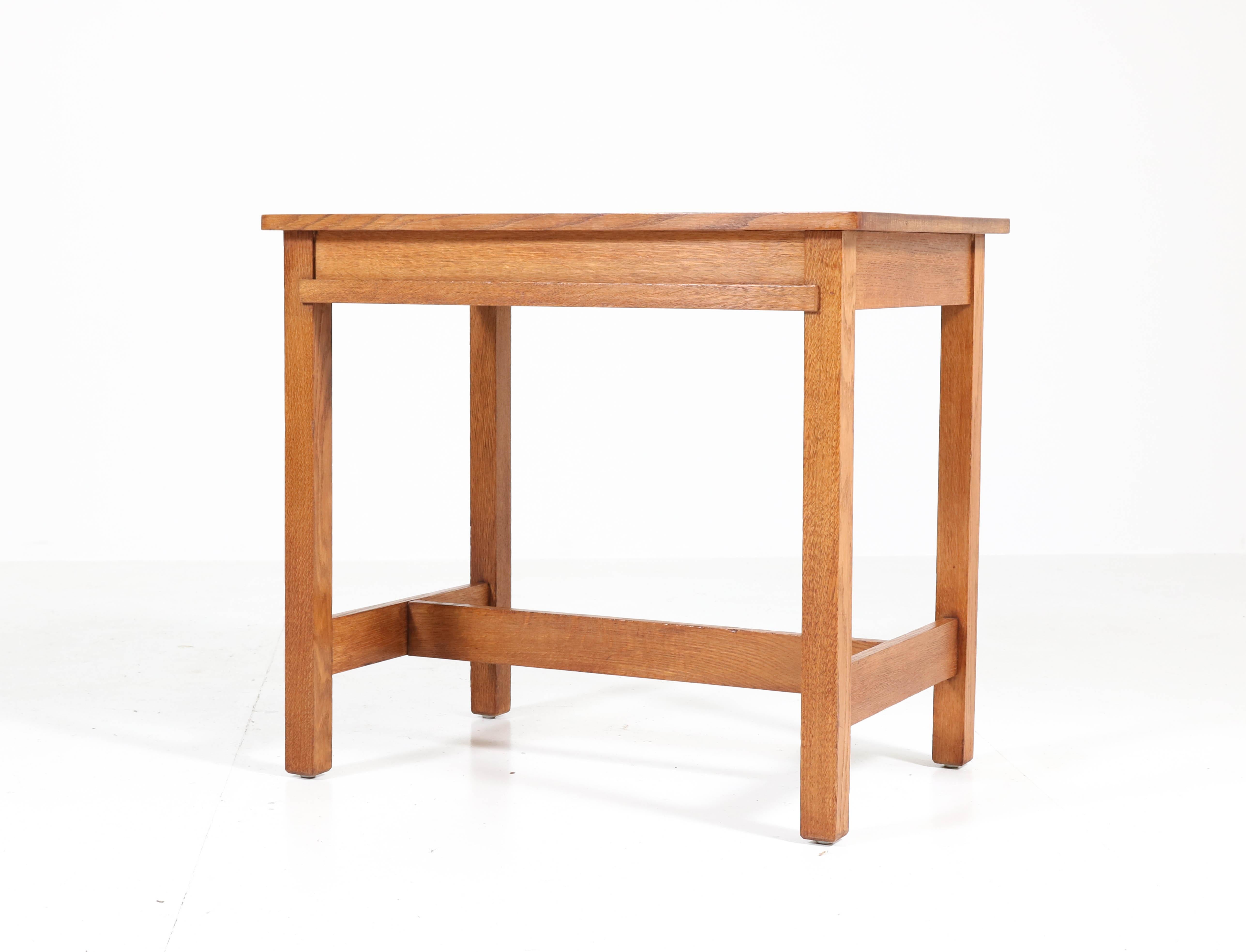 Oak Art Deco Haagse School Writing Table by Hendrik Wouda for Pander, 1924 In Good Condition In Amsterdam, NL