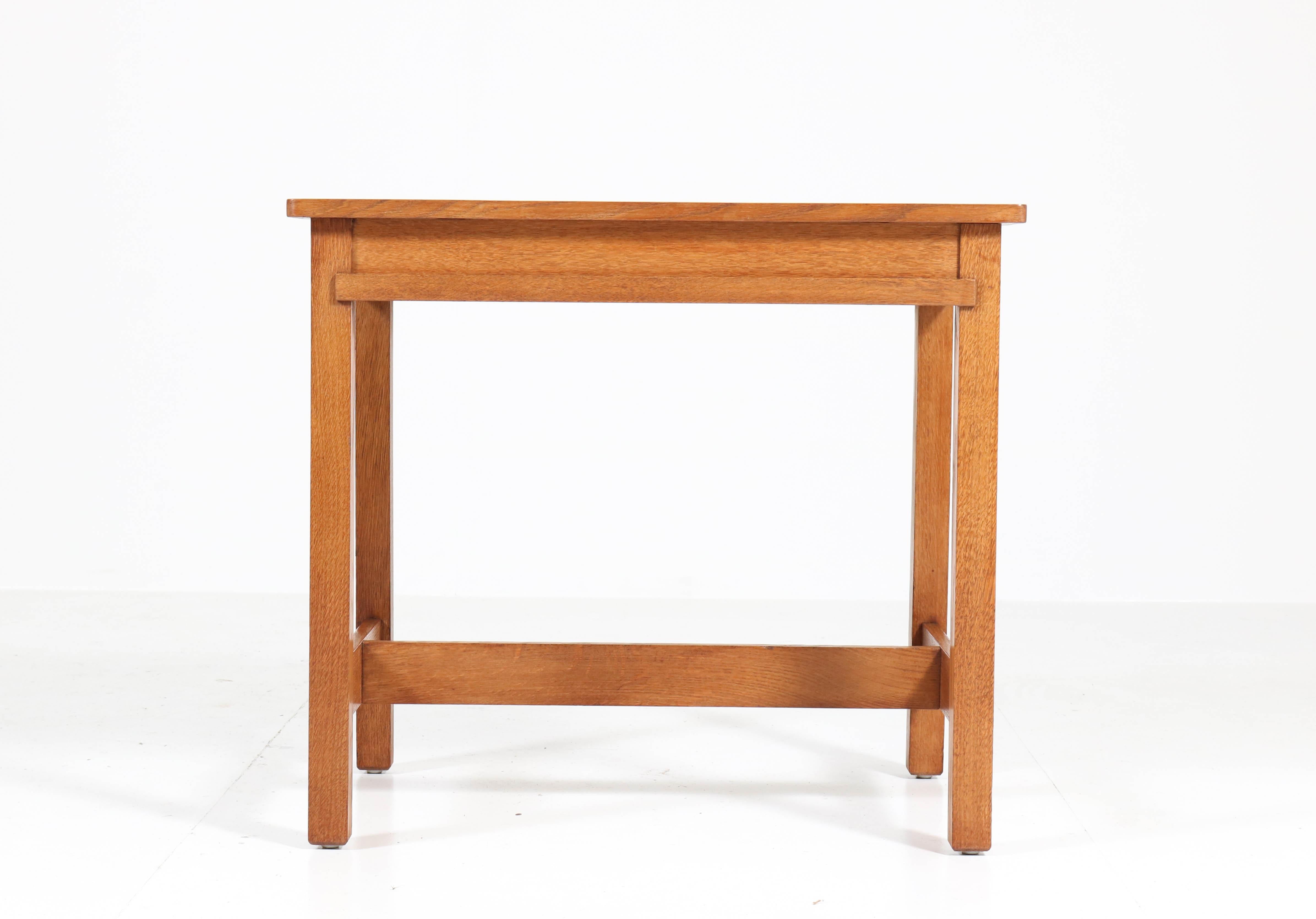 Early 20th Century Oak Art Deco Haagse School Writing Table by Hendrik Wouda for Pander, 1924