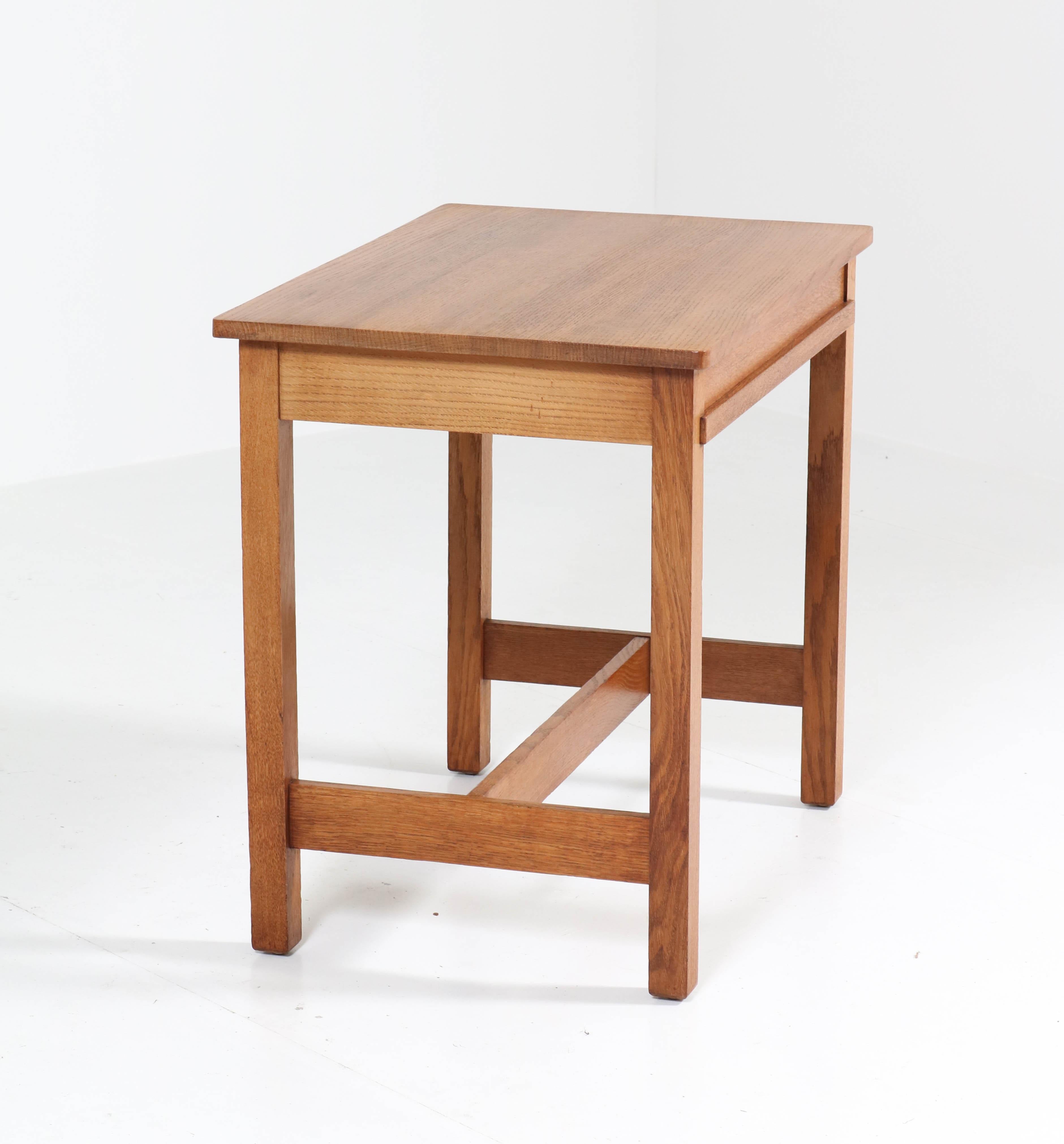 Oak Art Deco Haagse School Writing Table by Hendrik Wouda for Pander, 1924 2