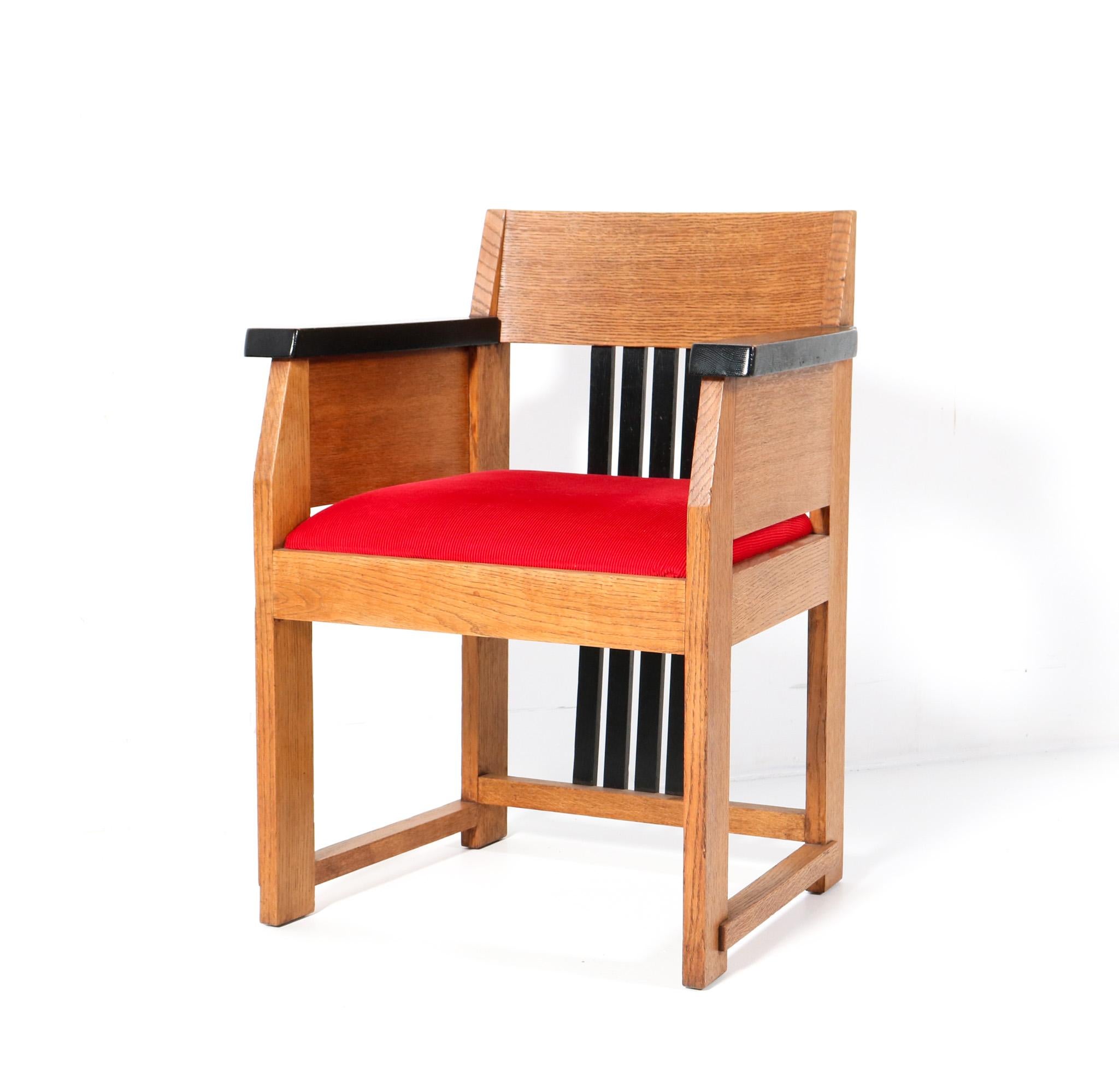 Modernistischer Art-Déco-Sessel aus Eichenholz von Hendrik Wouda für Pander, 1920er Jahre (Art déco) im Angebot