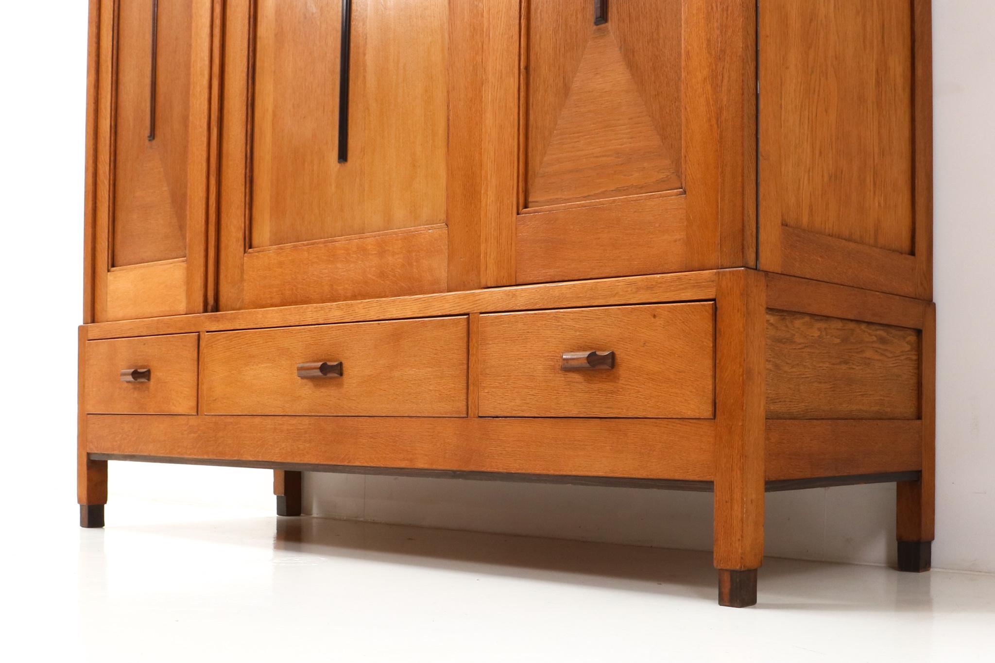 Macassar Oak Art Deco Modernist Armoire or Wardrobe by Fa. Drilling Amsterdam, 1920s