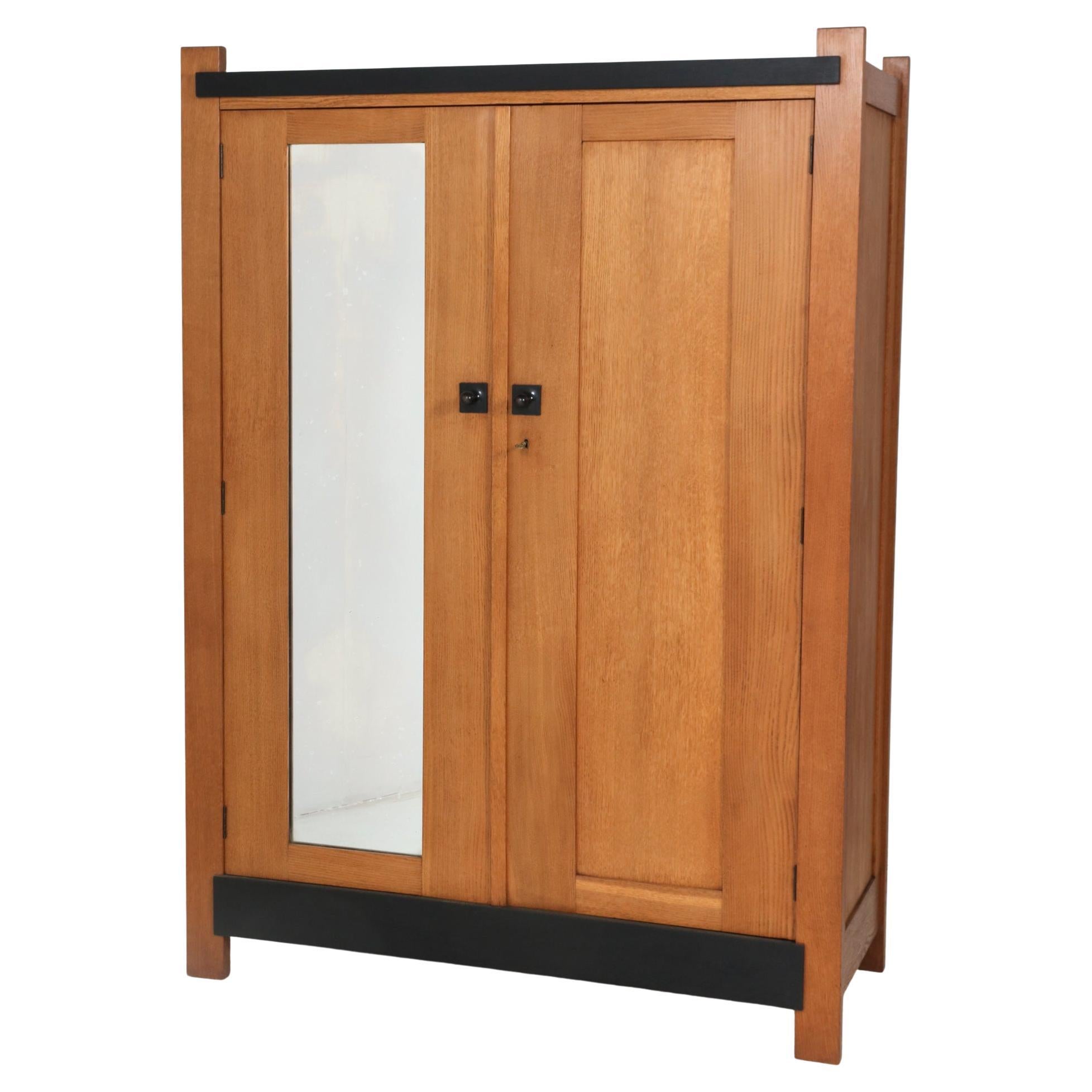 Oak Art Deco Modernist Armoire or Wardrobe by Hendrik Wouda for Pander, 1924