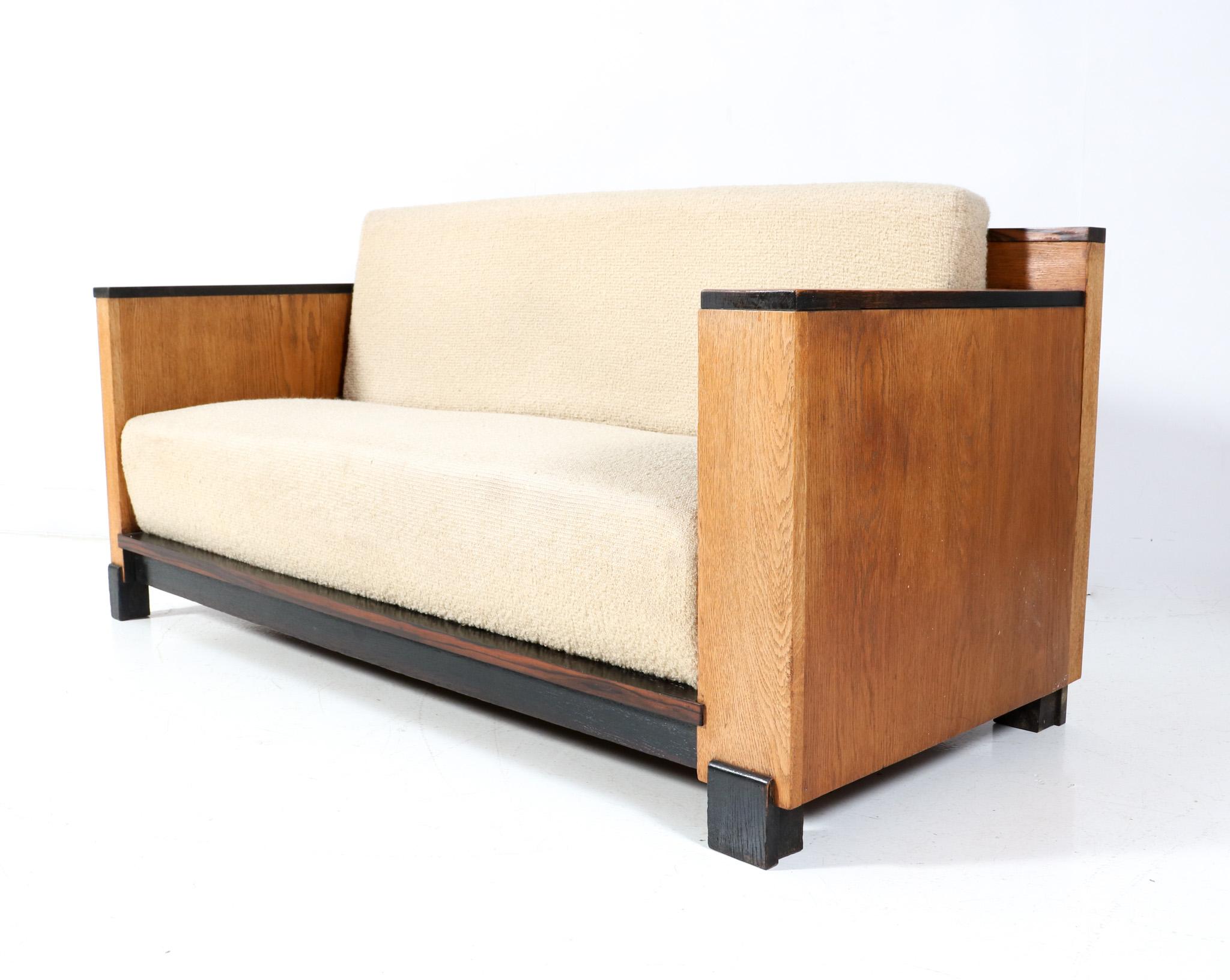 Dutch Oak Art Deco Modernist Bench or Sofa, 1920s